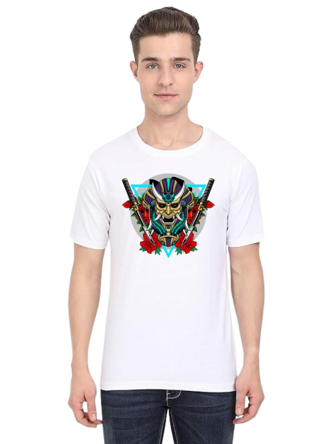 

BAESD Men Printed Applique T-shirt, White