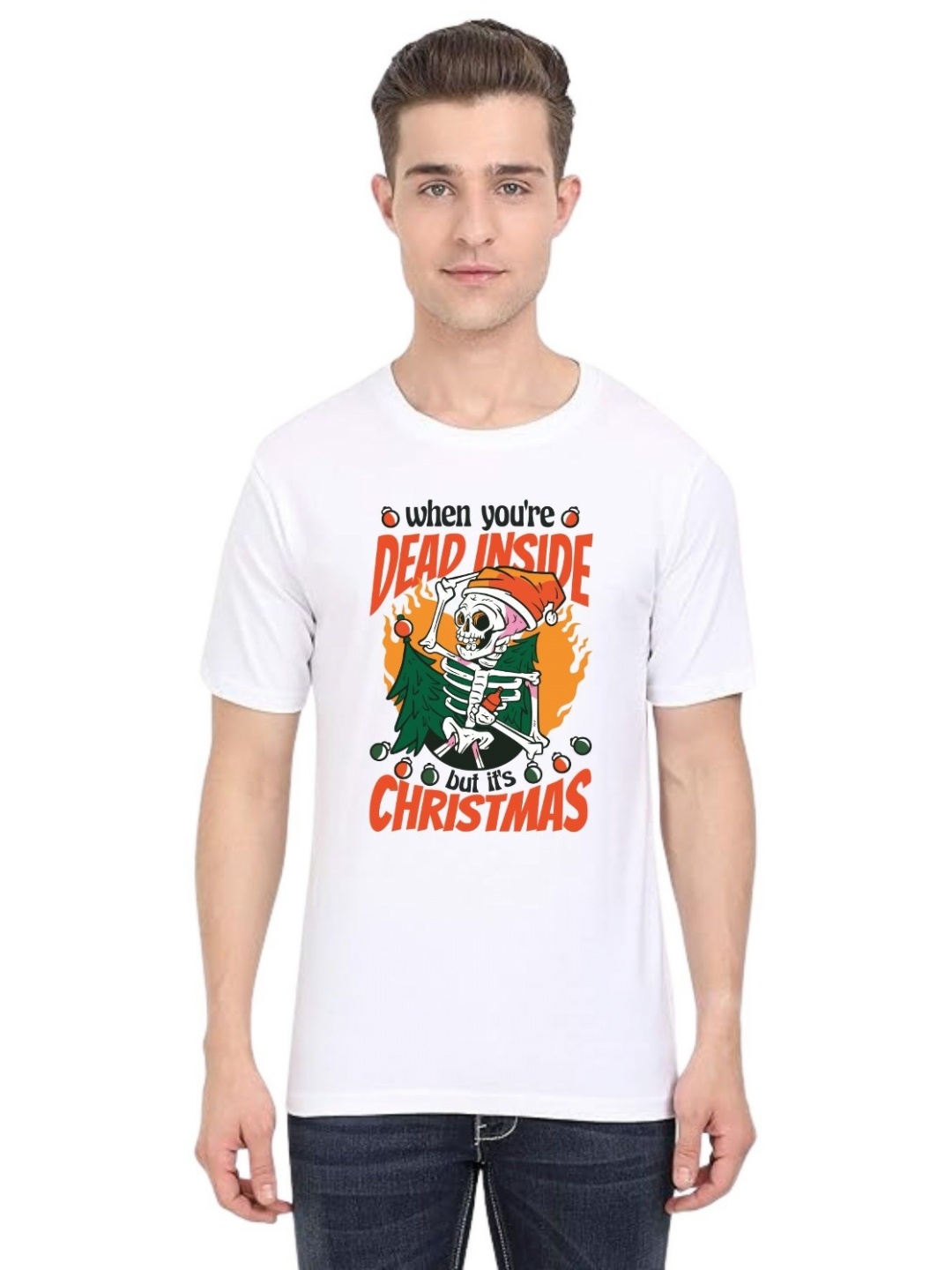 

BAESD Men Printed Applique T-shirt, White