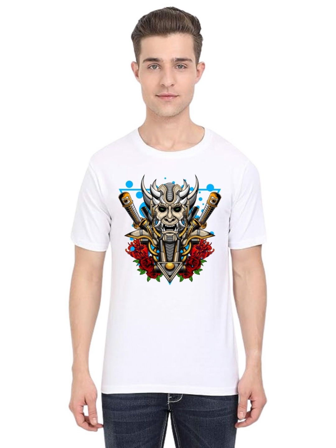 

BAESD Men Printed Applique T-shirt, White