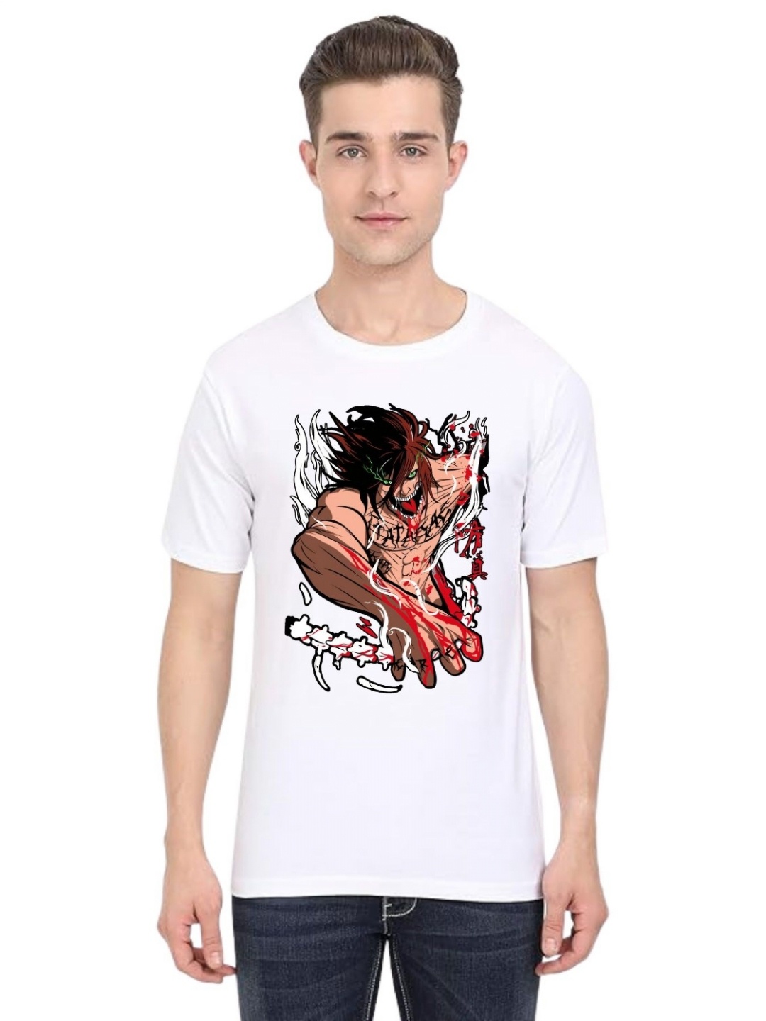 

BAESD Men Printed Applique T-shirt, White