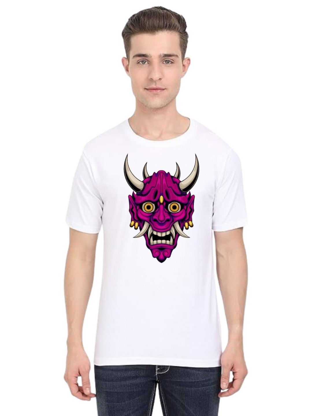 

BAESD Men Printed Applique T-shirt, White