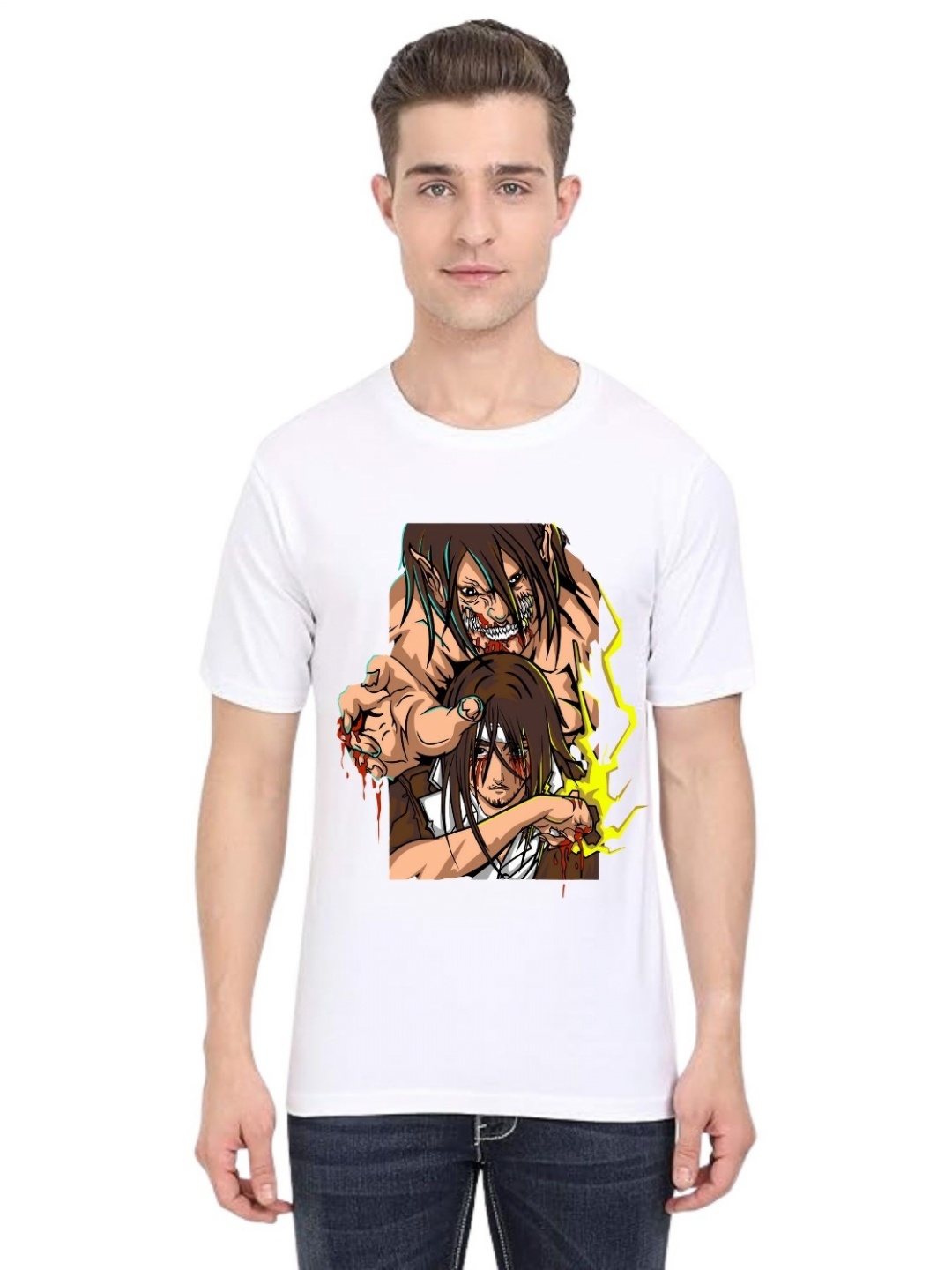 

BAESD Men Sports Printed T-shirt, White