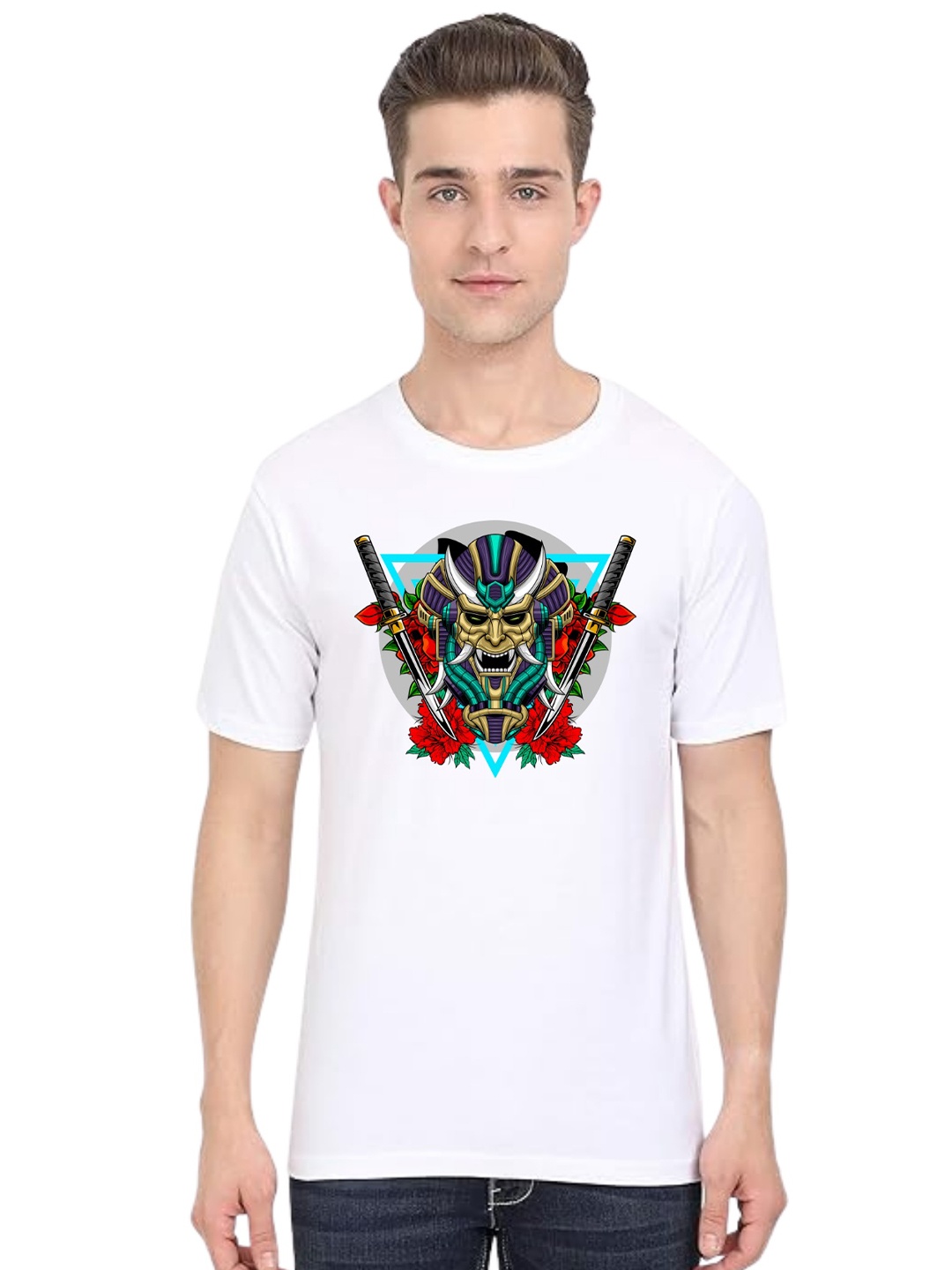 

BAESD Men Printed Applique T-shirt, White