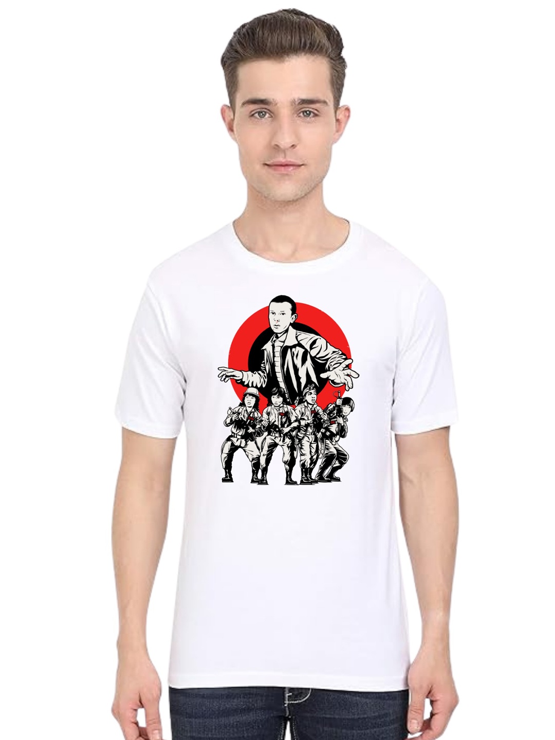 

BAESD Men Printed Applique T-shirt, White