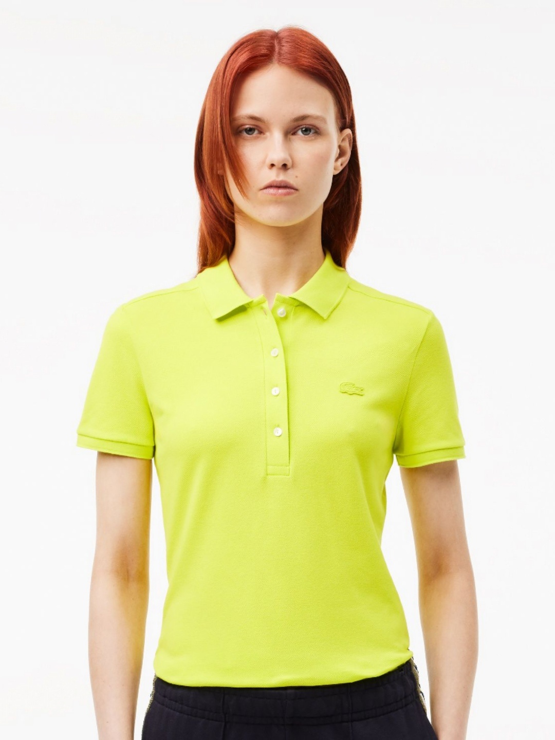 

Lacoste Women Polo Collar Applique Slim Fit T-shirt, Yellow