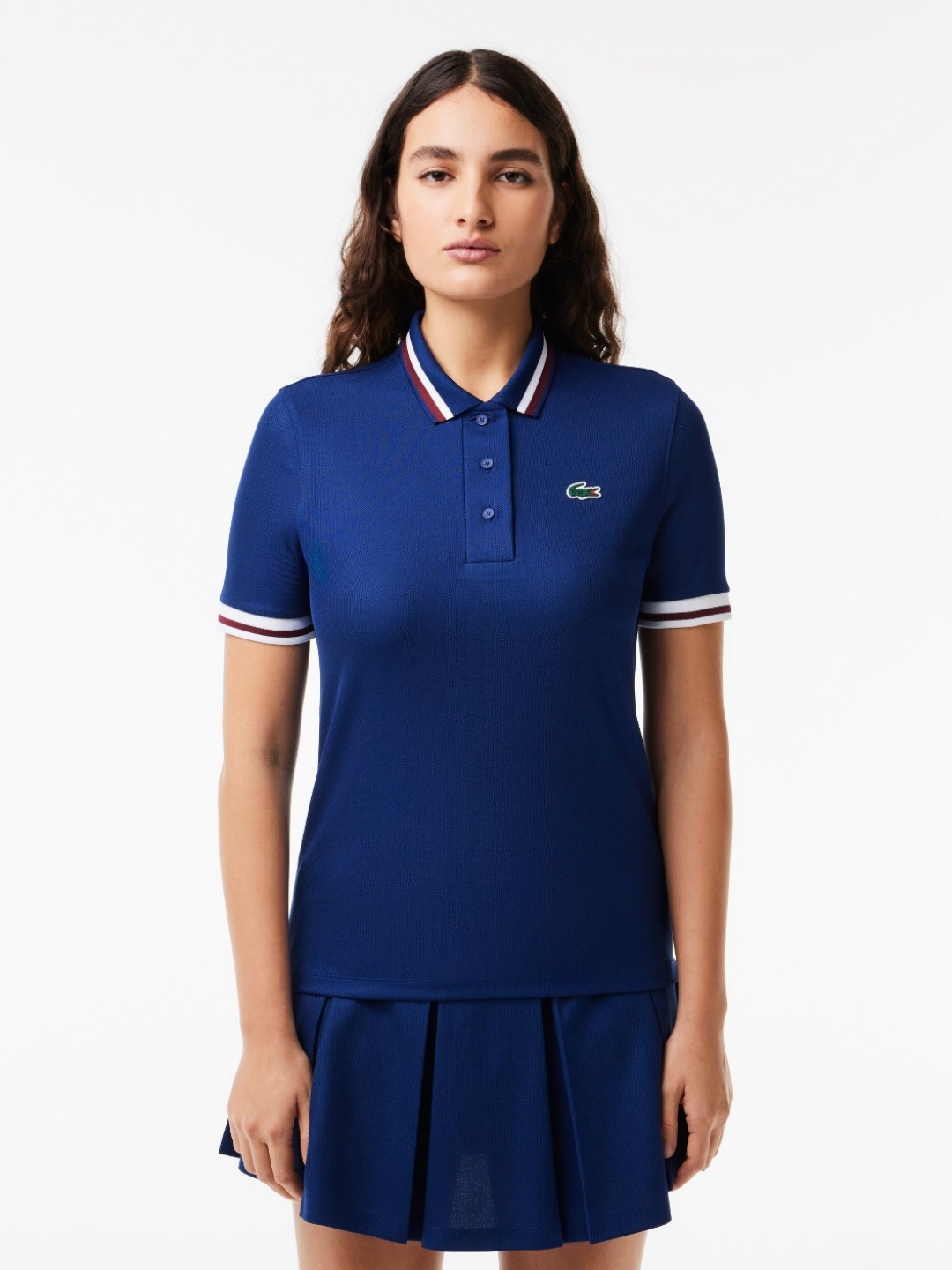 

Lacoste Women Polo Collar Pockets T-shirt, Navy blue