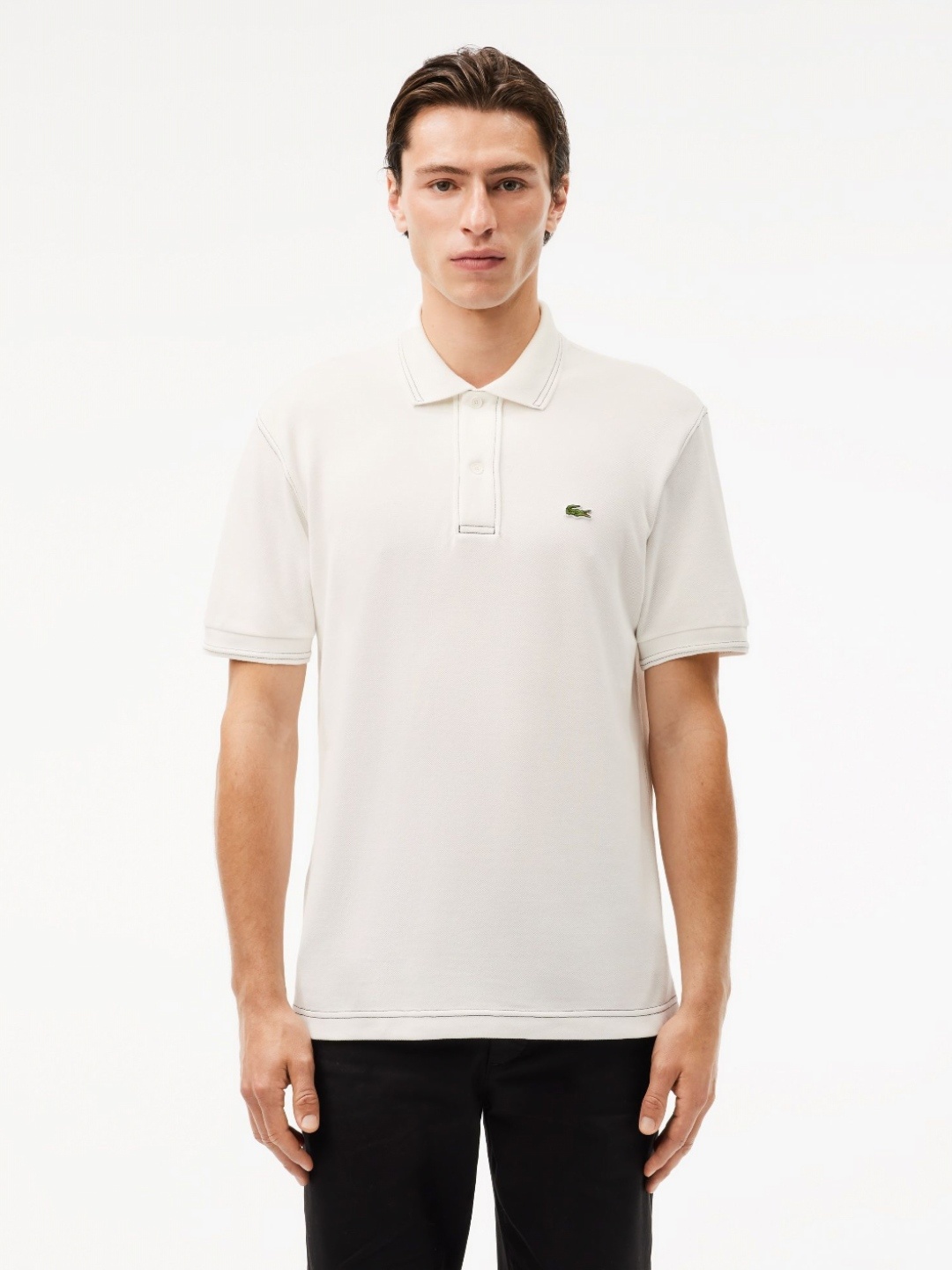 

Lacoste Men Polo Collar Applique T-shirt, White
