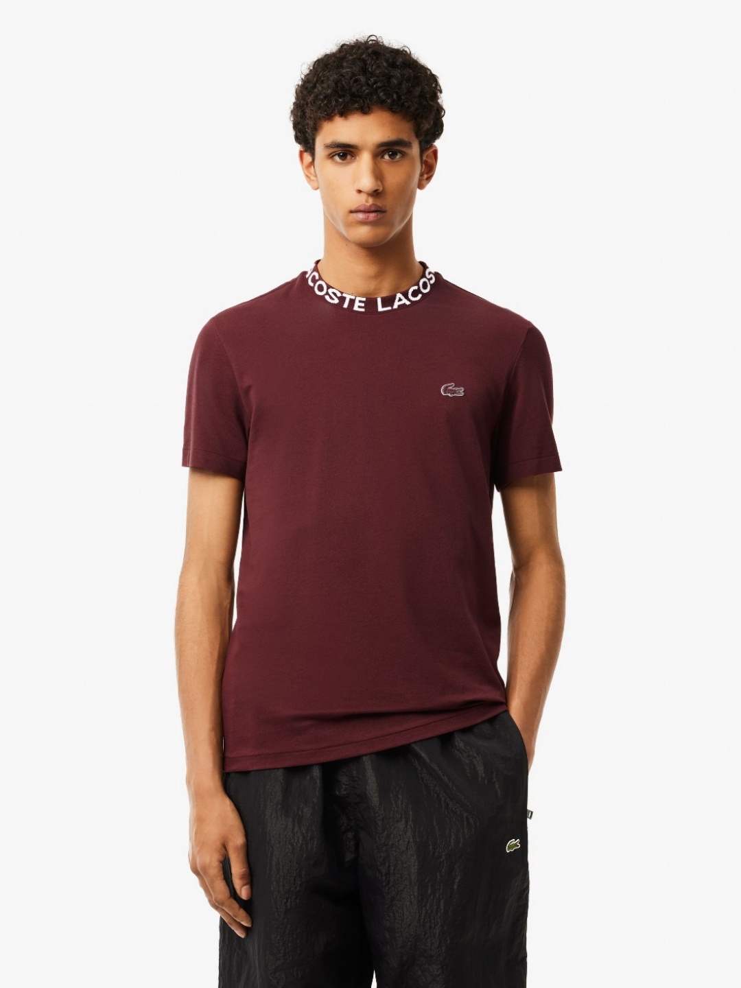 

Lacoste Men V-Neck Applique T-shirt, Purple