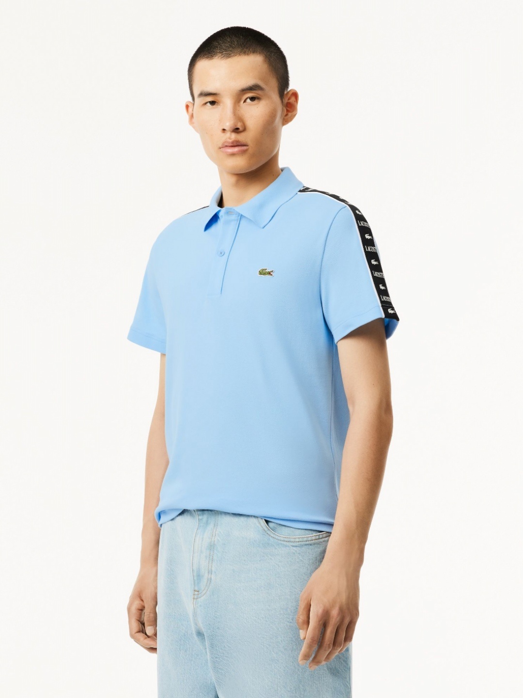 

Lacoste Men Polo Collar Applique T-shirt, Blue