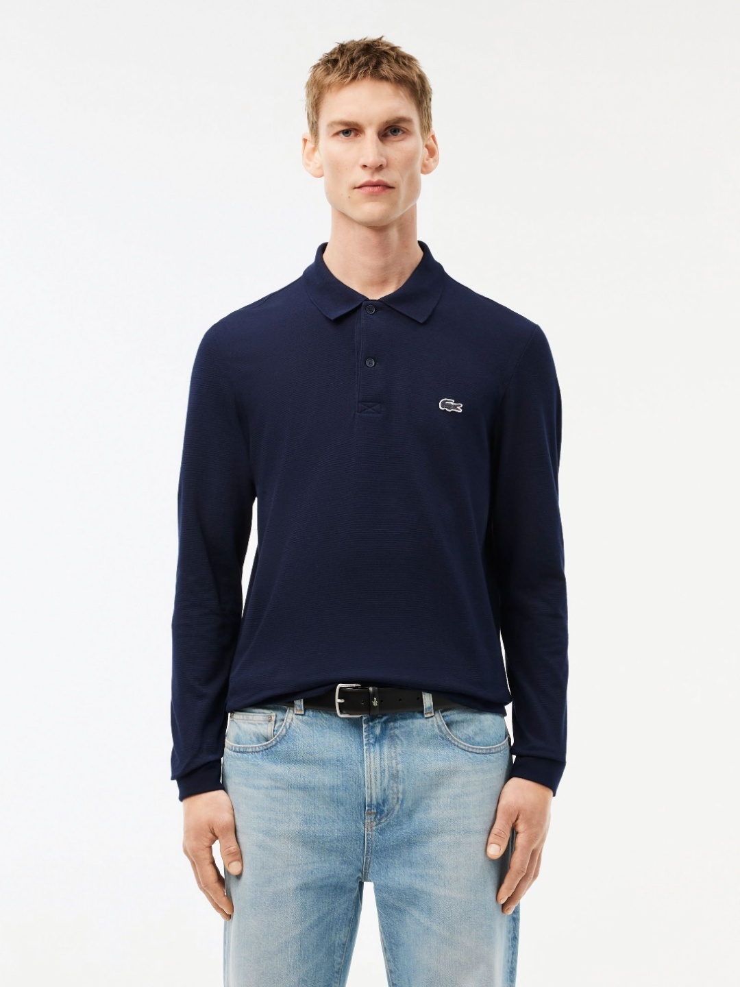 

Lacoste Men Polo Collar Applique T-shirt, Navy blue