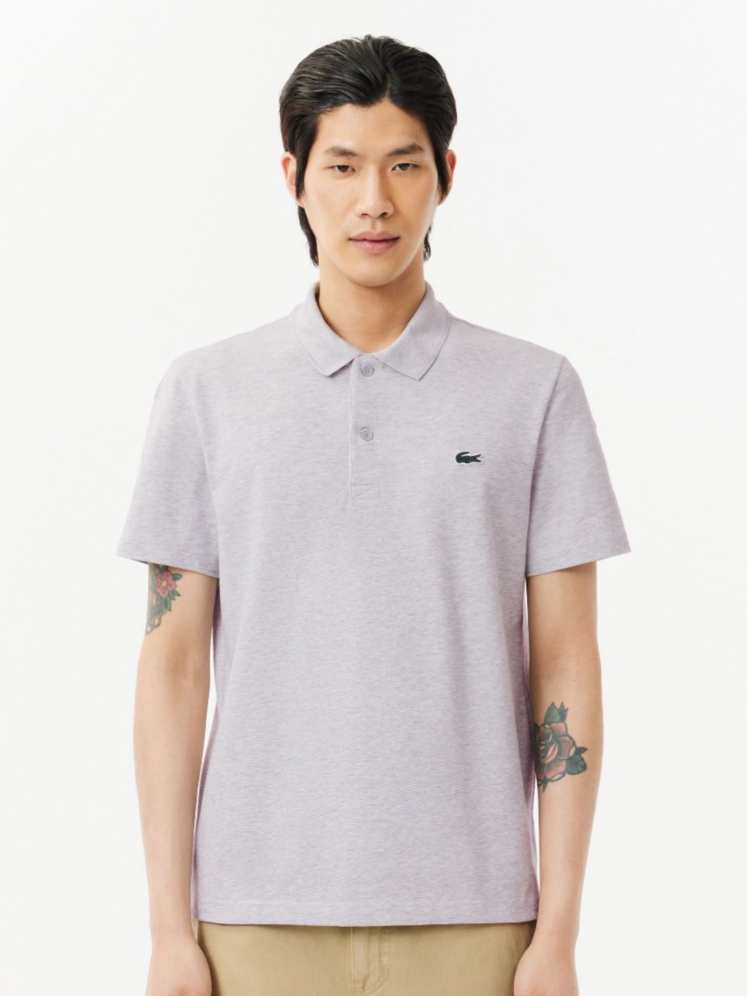 

Lacoste Men Polo Collar Applique T-shirt, Grey