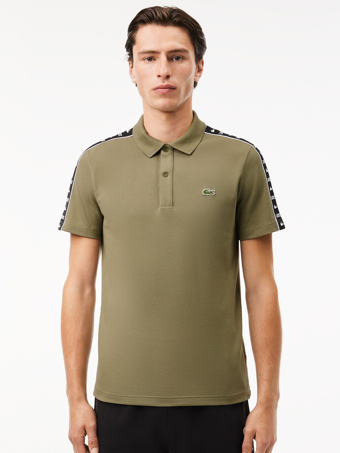 

Lacoste Men Polo Collar Applique T-shirt, Brown