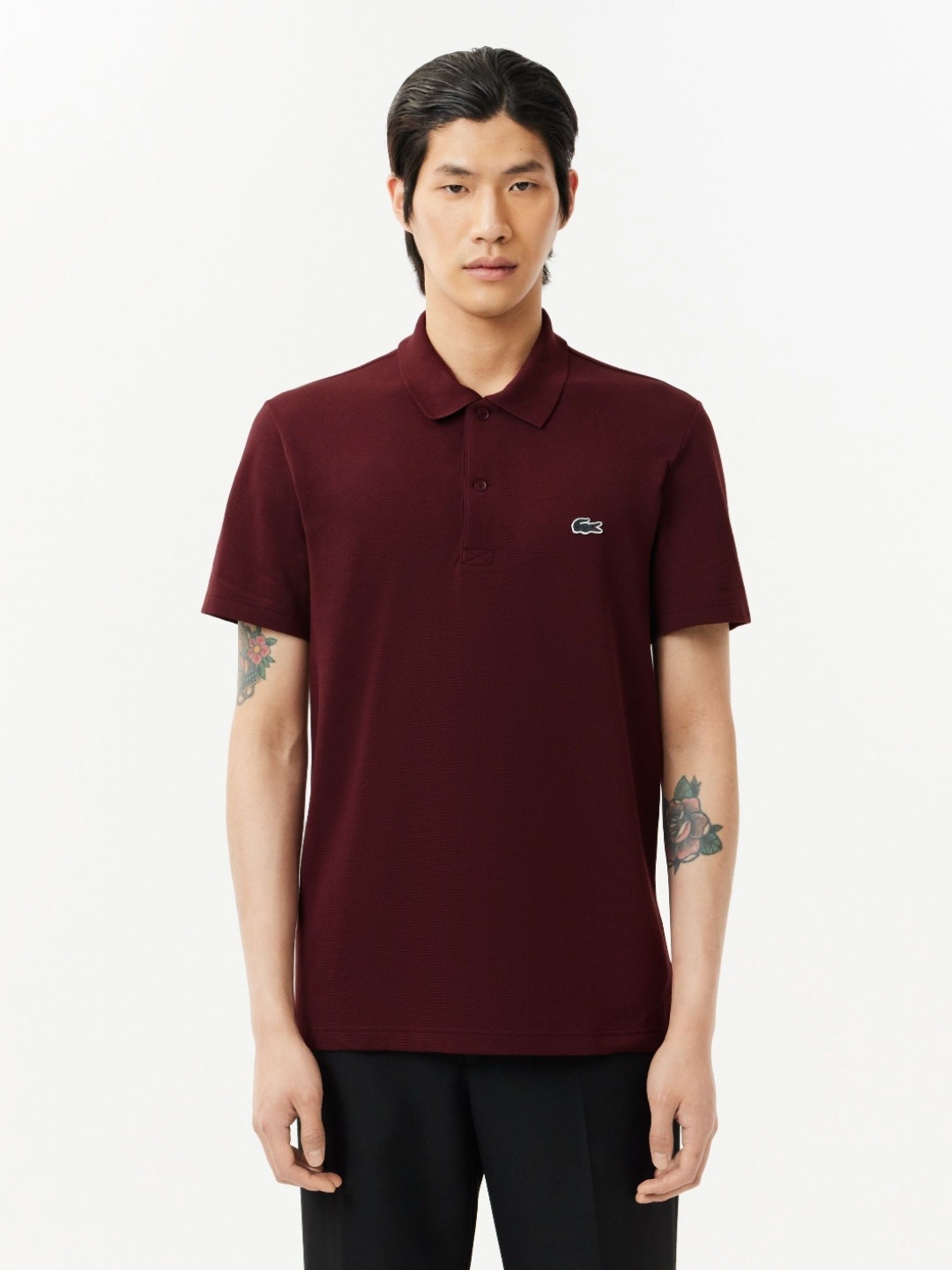 

Lacoste Men Polo Collar Applique T-shirt, Purple