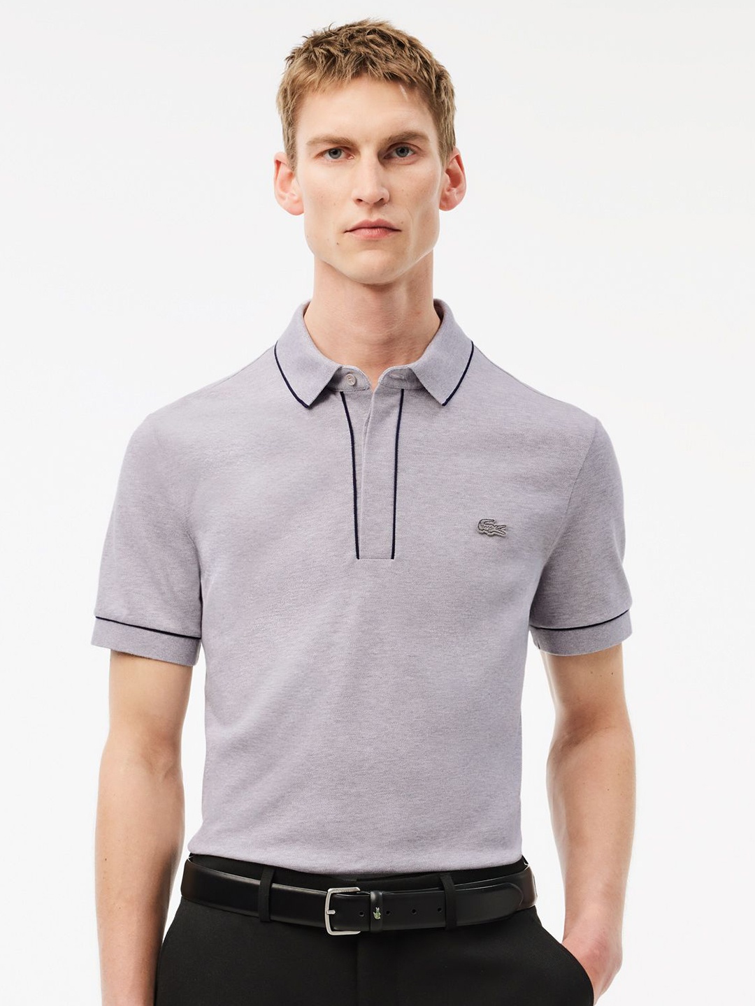 

Lacoste Men Polo Collar Pockets T-shirt, Grey