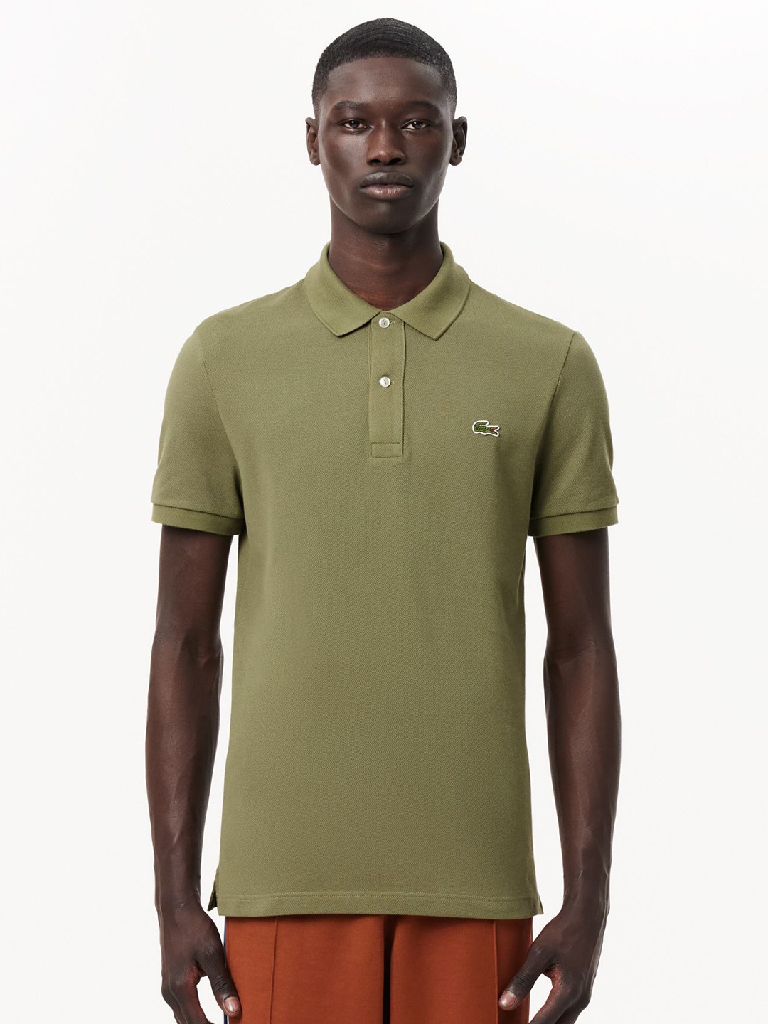 

Lacoste Men Polo Collar Applique Slim Fit T-shirt, Brown