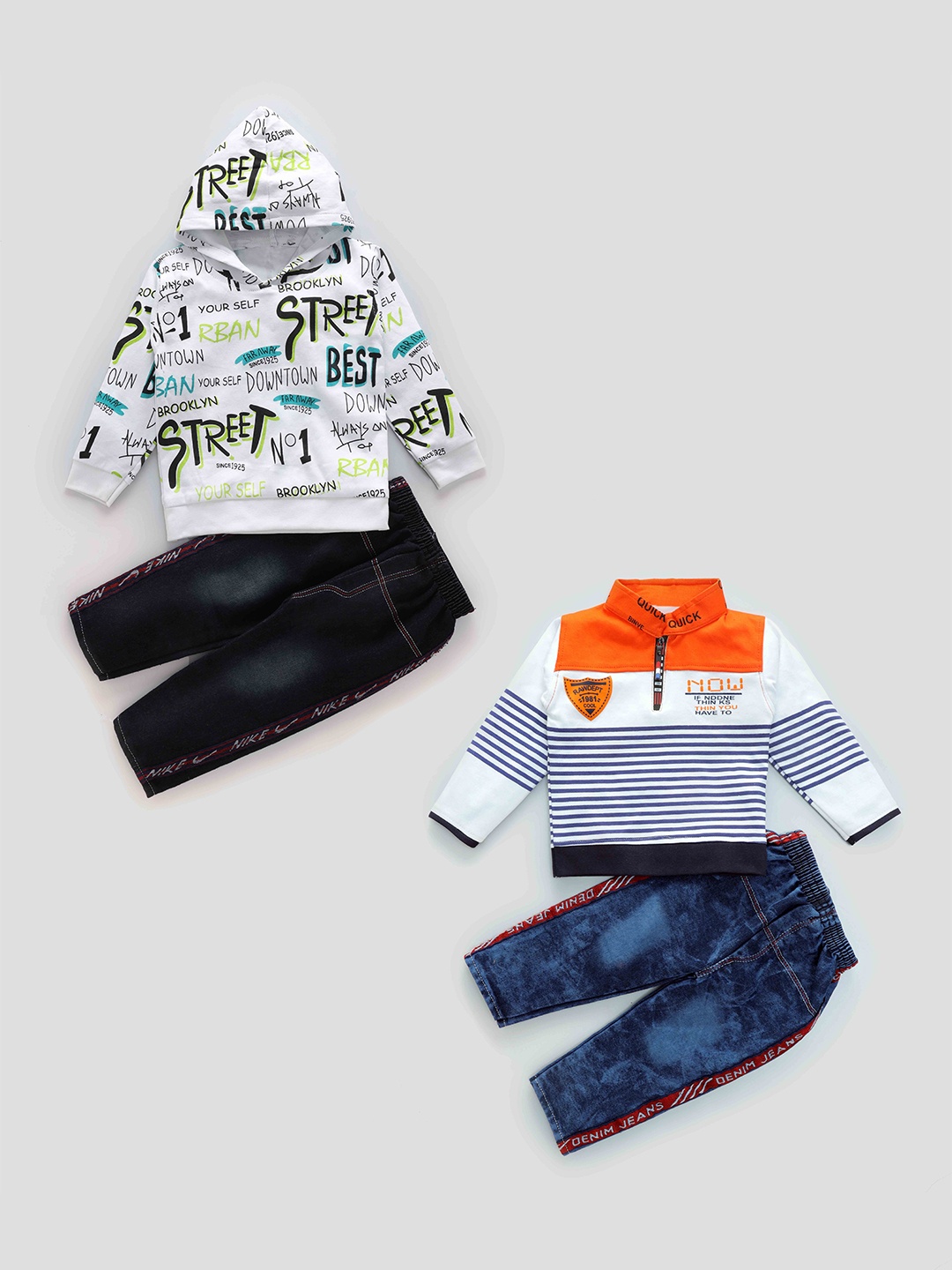 

BAESD Boys Printed Trousers, White