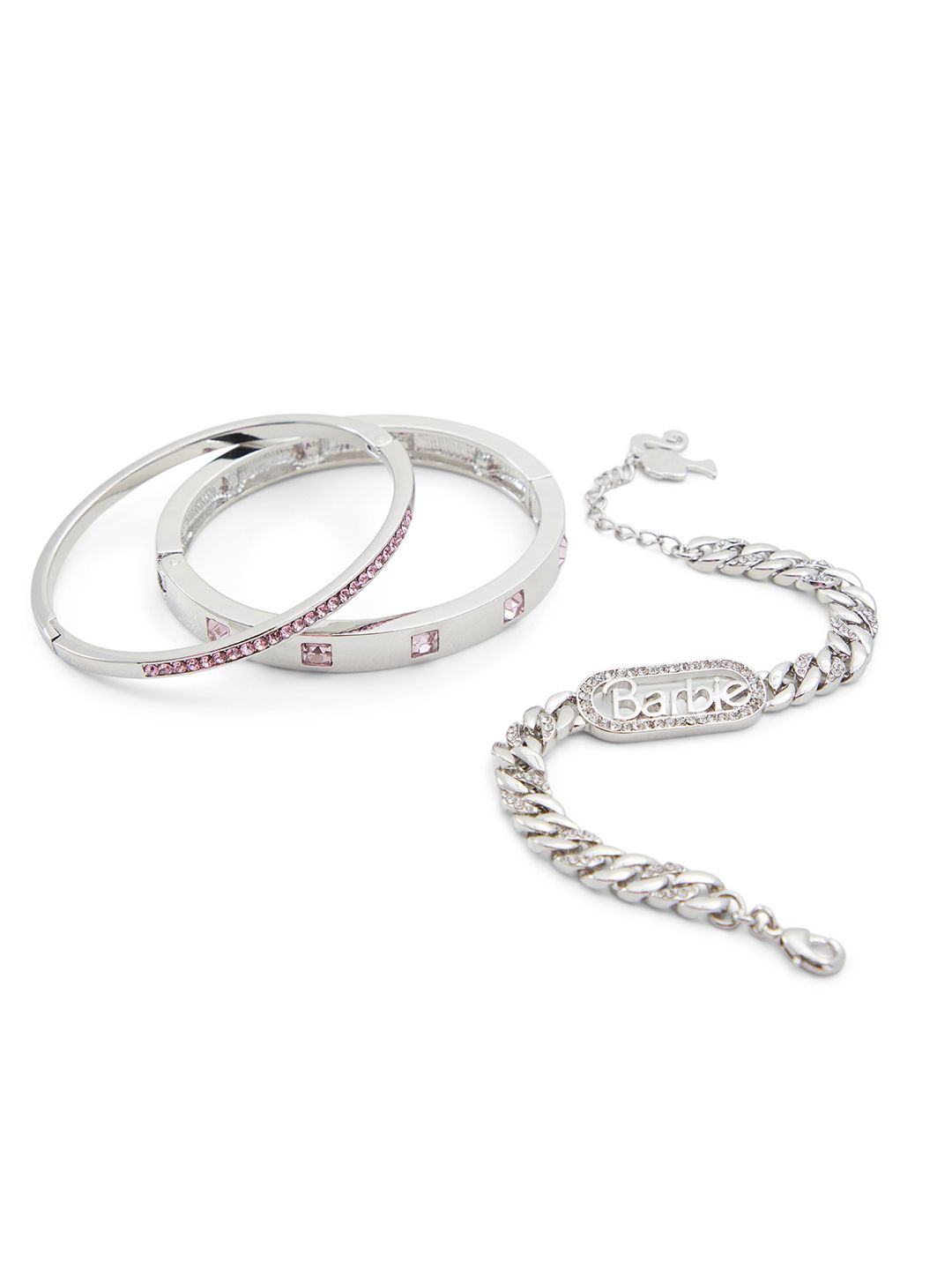 

ALDO Set of 3 Stone Studded Wraparound Bracelets, Silver