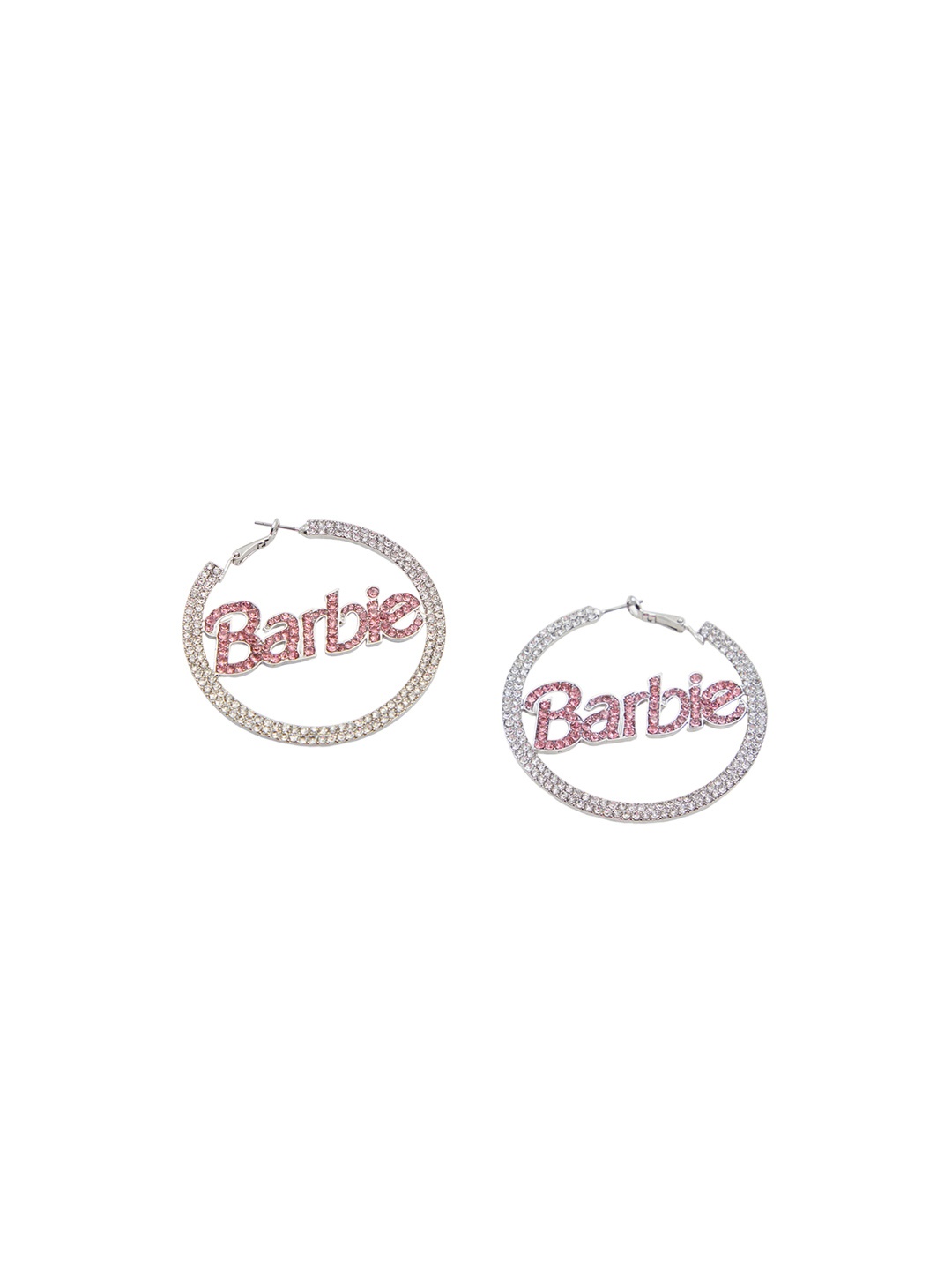 

ALDO Barbie Stone-Studded Contemporary Hoop Earrings, Silver