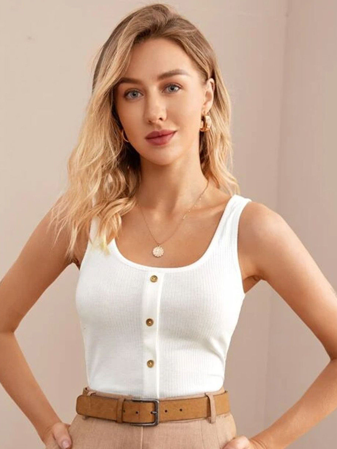 

TANDUL Crop Top, White