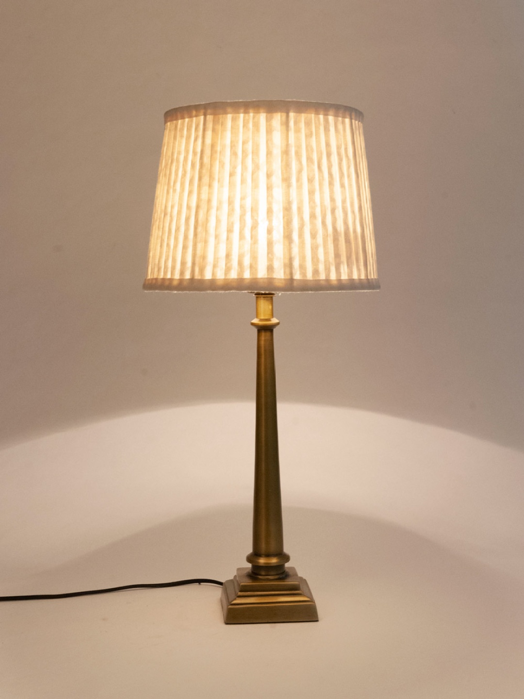 

Fabindia Gold Varni Metal Bedside Lamp- Large Without Shade