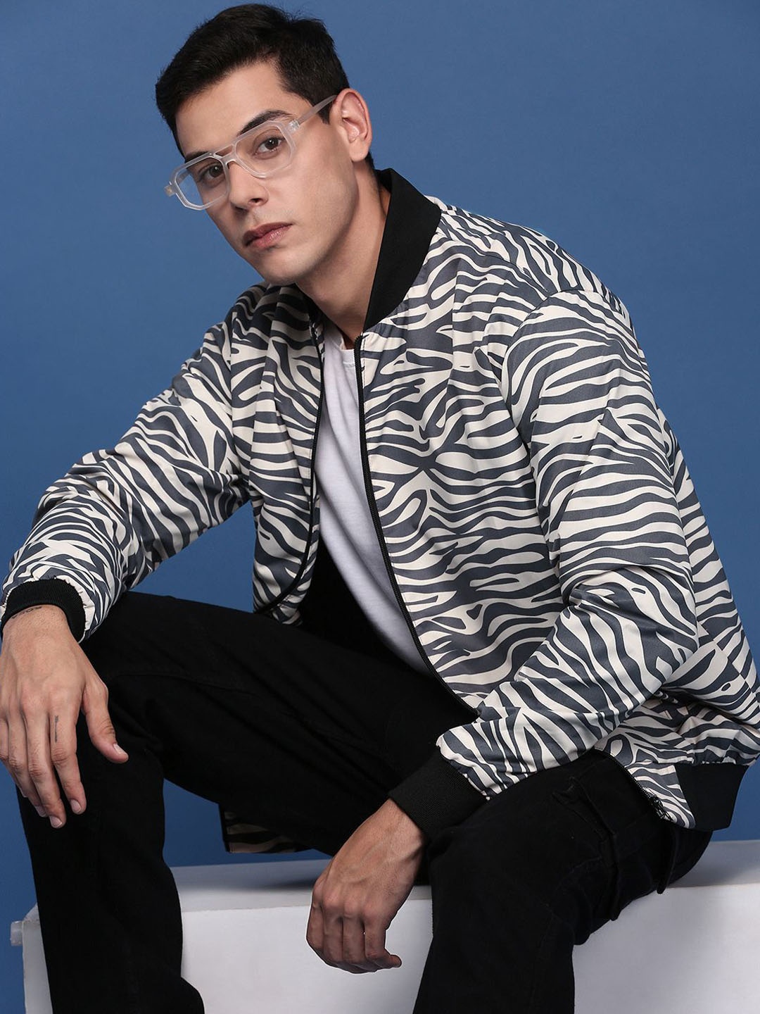 

SHOWOFF Men Windcheater Bomber Jacket, Grey