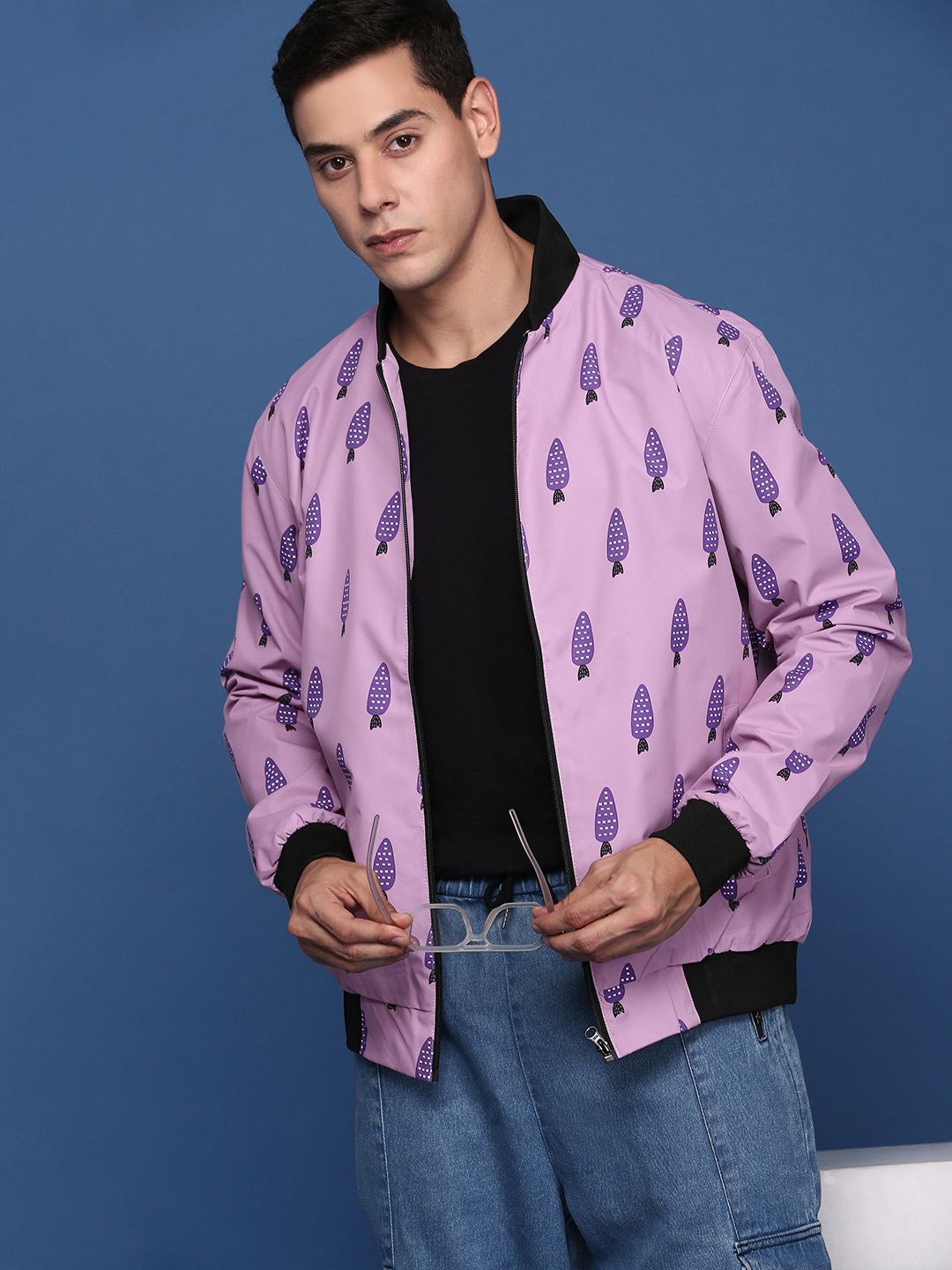

SHOWOFF Men Windcheater Bomber Jacket, Pink