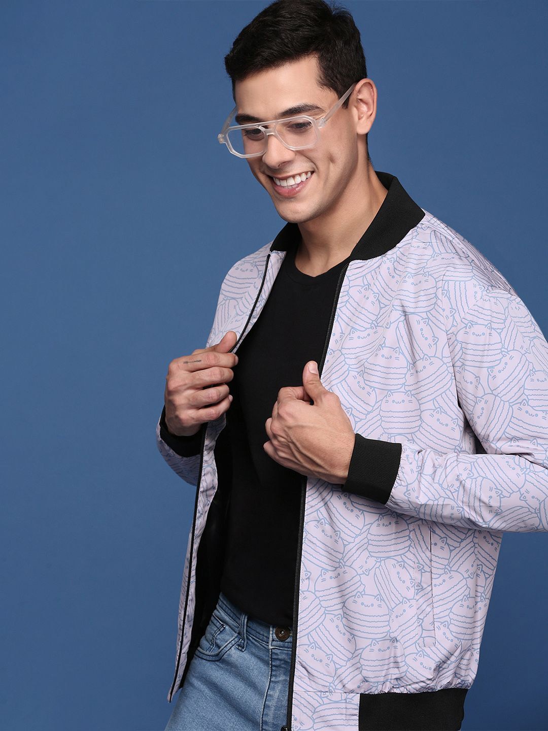 

SHOWOFF Men Windcheater Bomber Jacket, Pink
