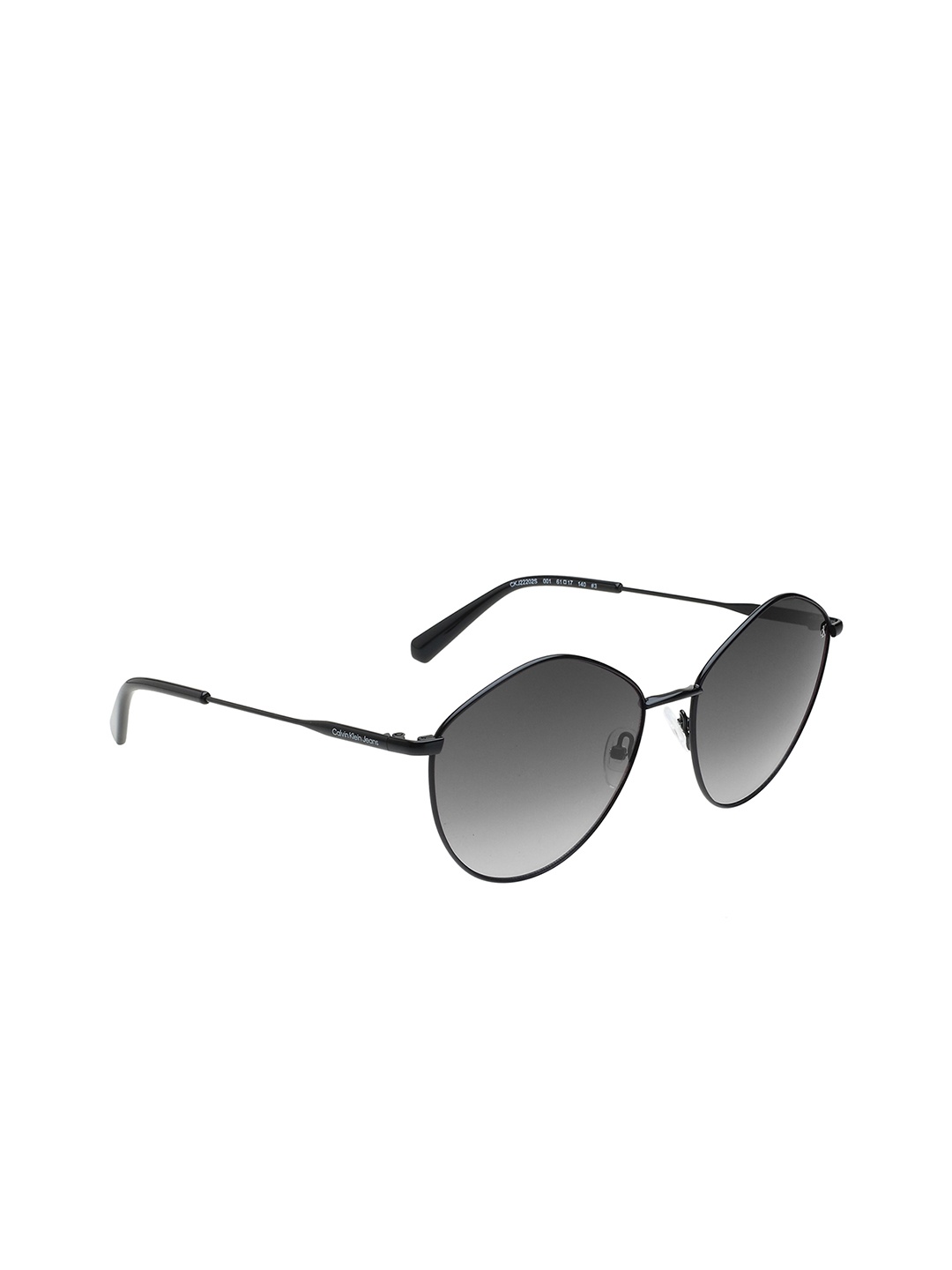 

Calvin Klein Jeans Women Oval Sunglasses with UV Protected Lens 22202 001 61, Black