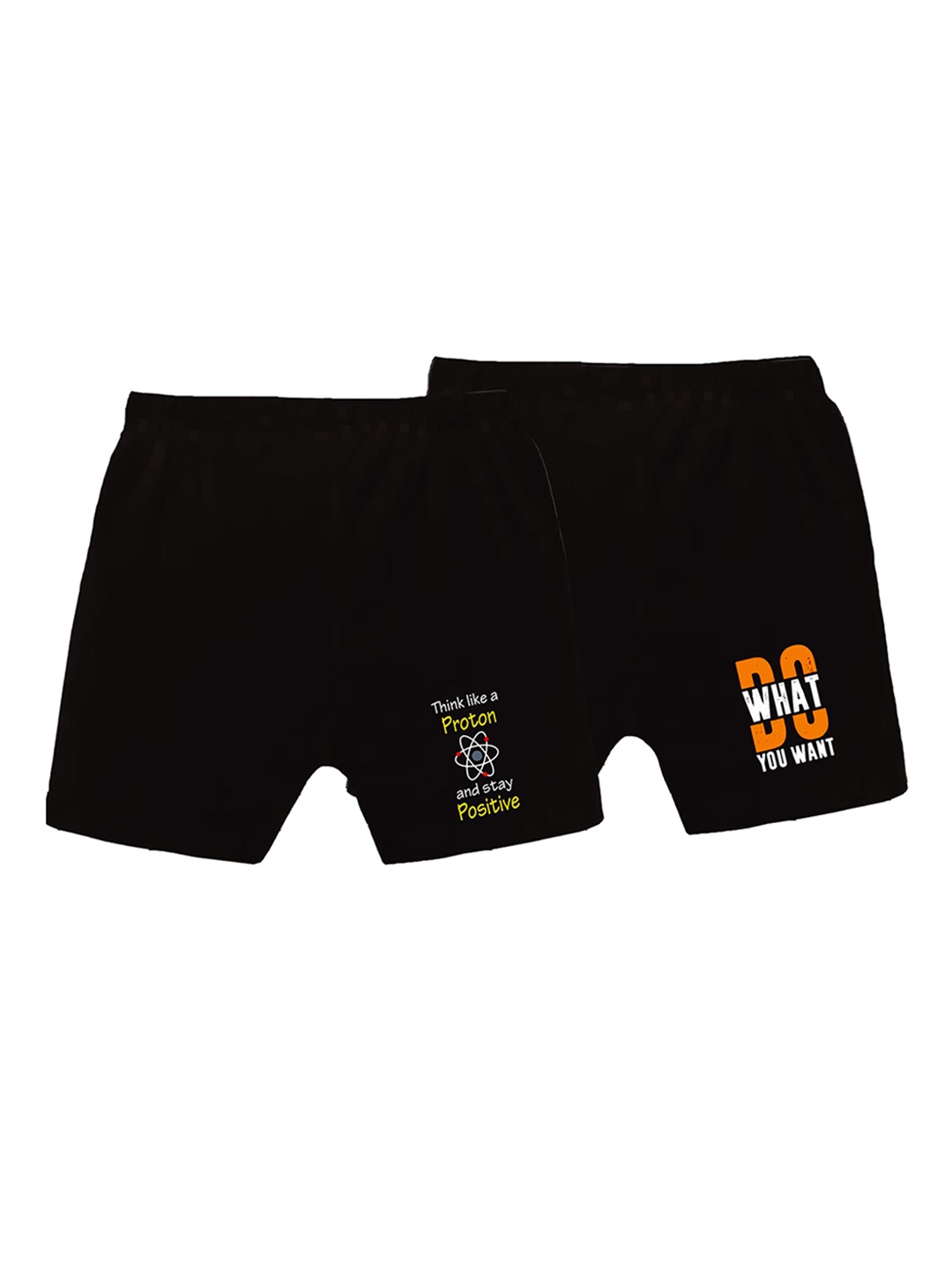 

CoolTees4U Pack Of 2 Boys Mid-Rise Shorts, Black