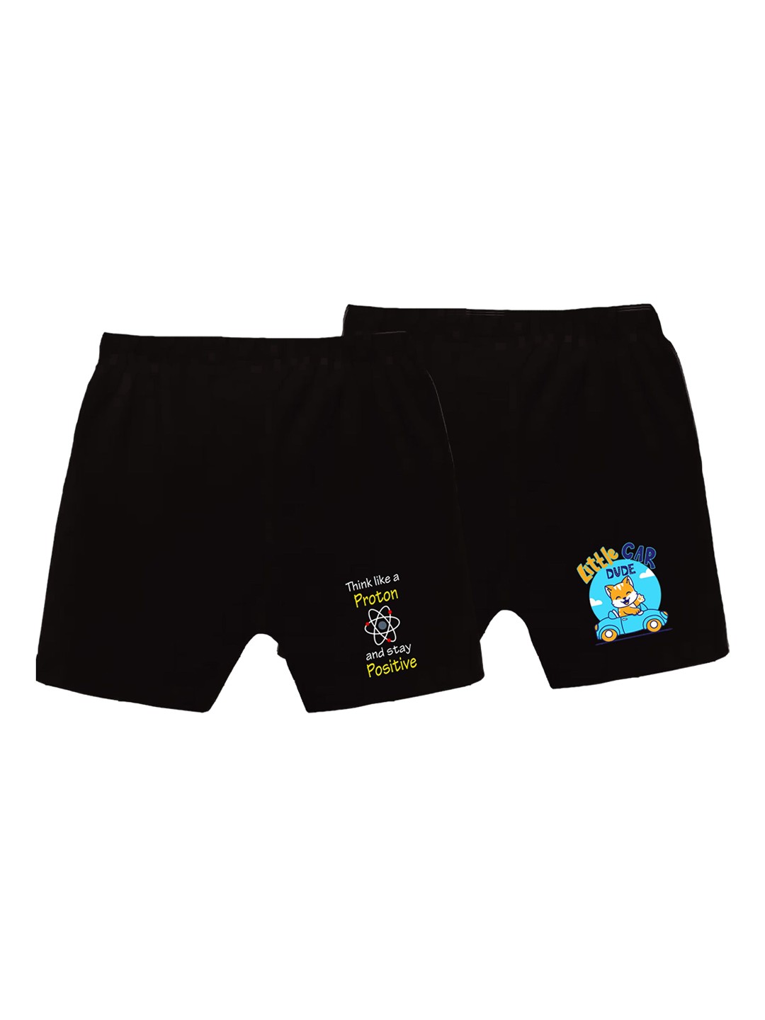 

CoolTees4U Boys Cotton Graphic Printed Shorts, Black