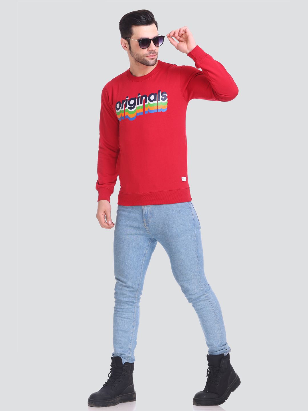 

HB Honey Bee Men Printed Sweatshirt, Red