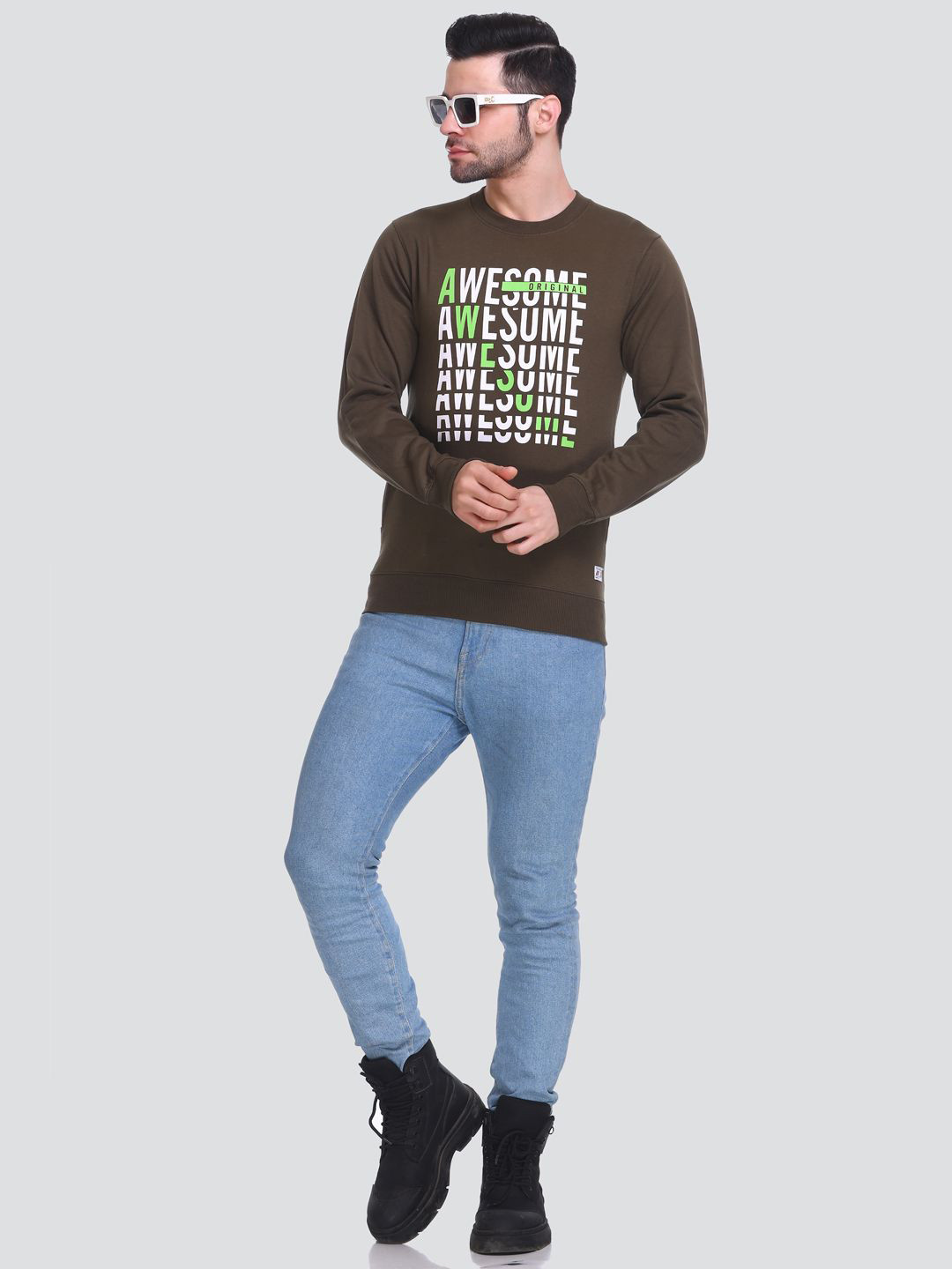 

HB Honey Bee Men Printed Sweatshirt, Brown