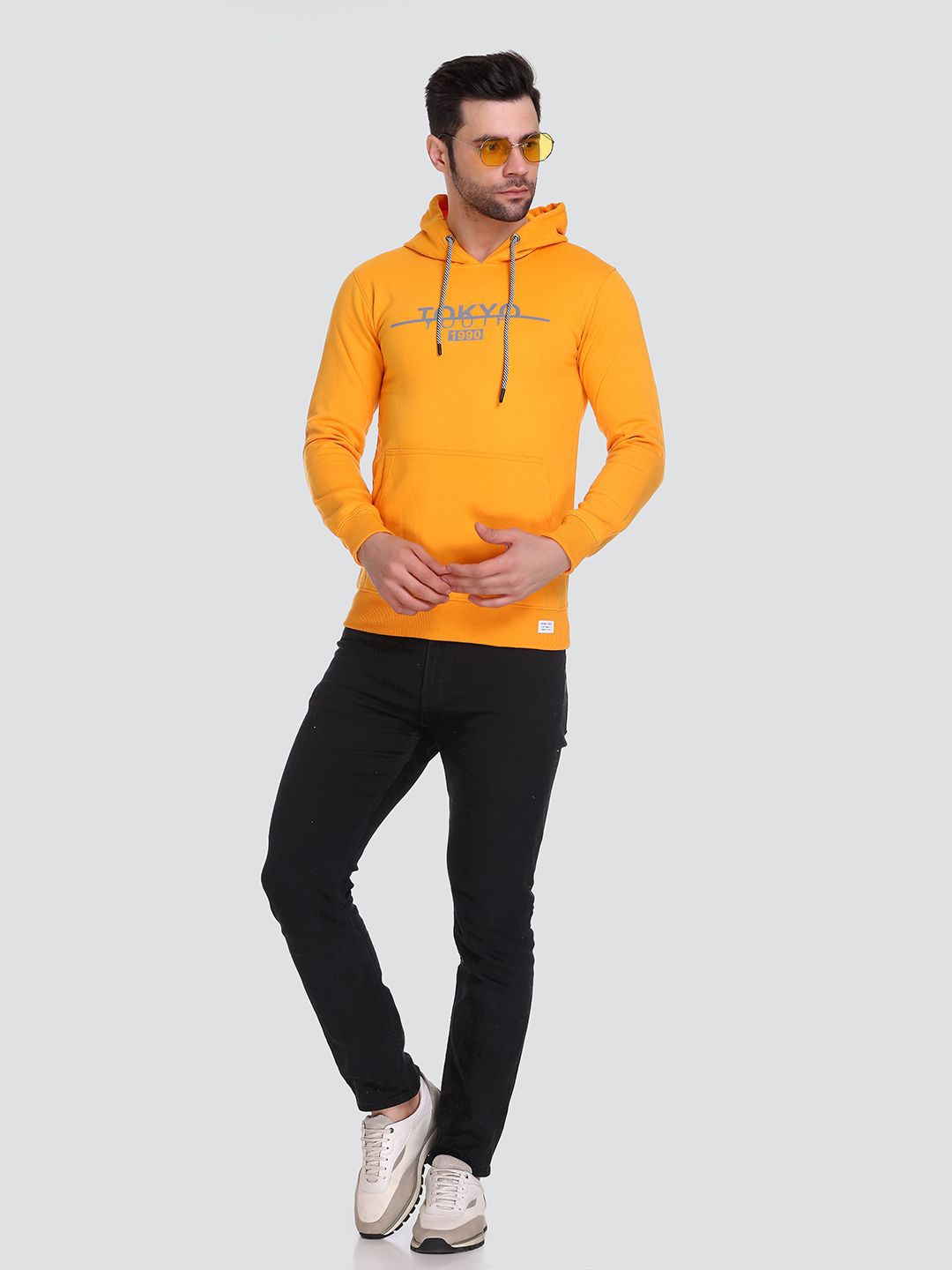 

HB Honey Bee Men Winter Wear Hooded Sweatshirt, Yellow