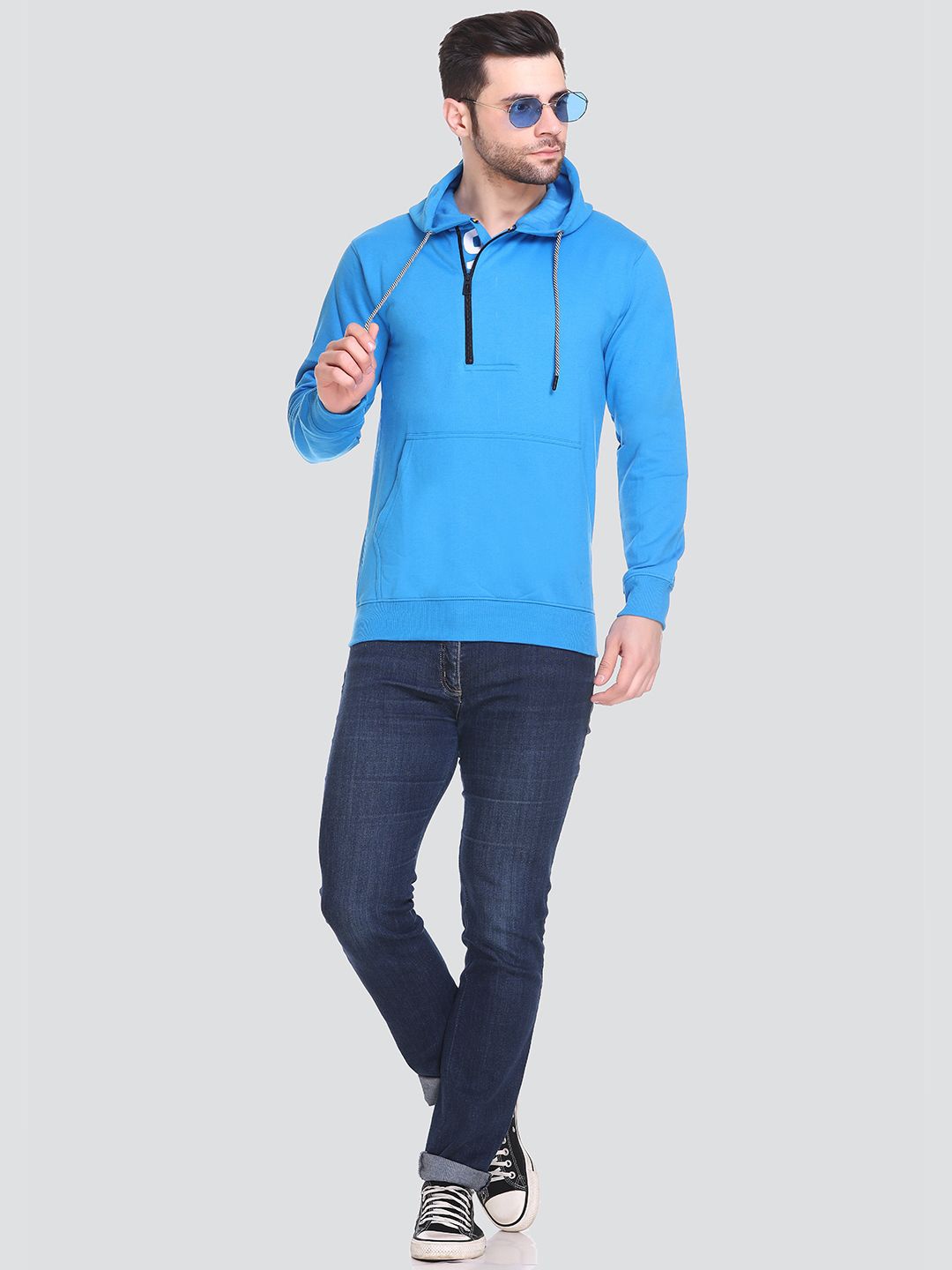 

HB Honey Bee Men Winter Wear Hooded Sweatshirt, Blue