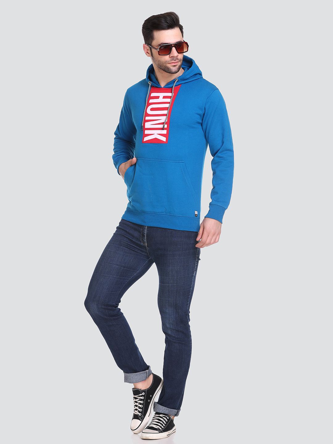 

HB Honey Bee Men Hooded Sweatshirt, Blue