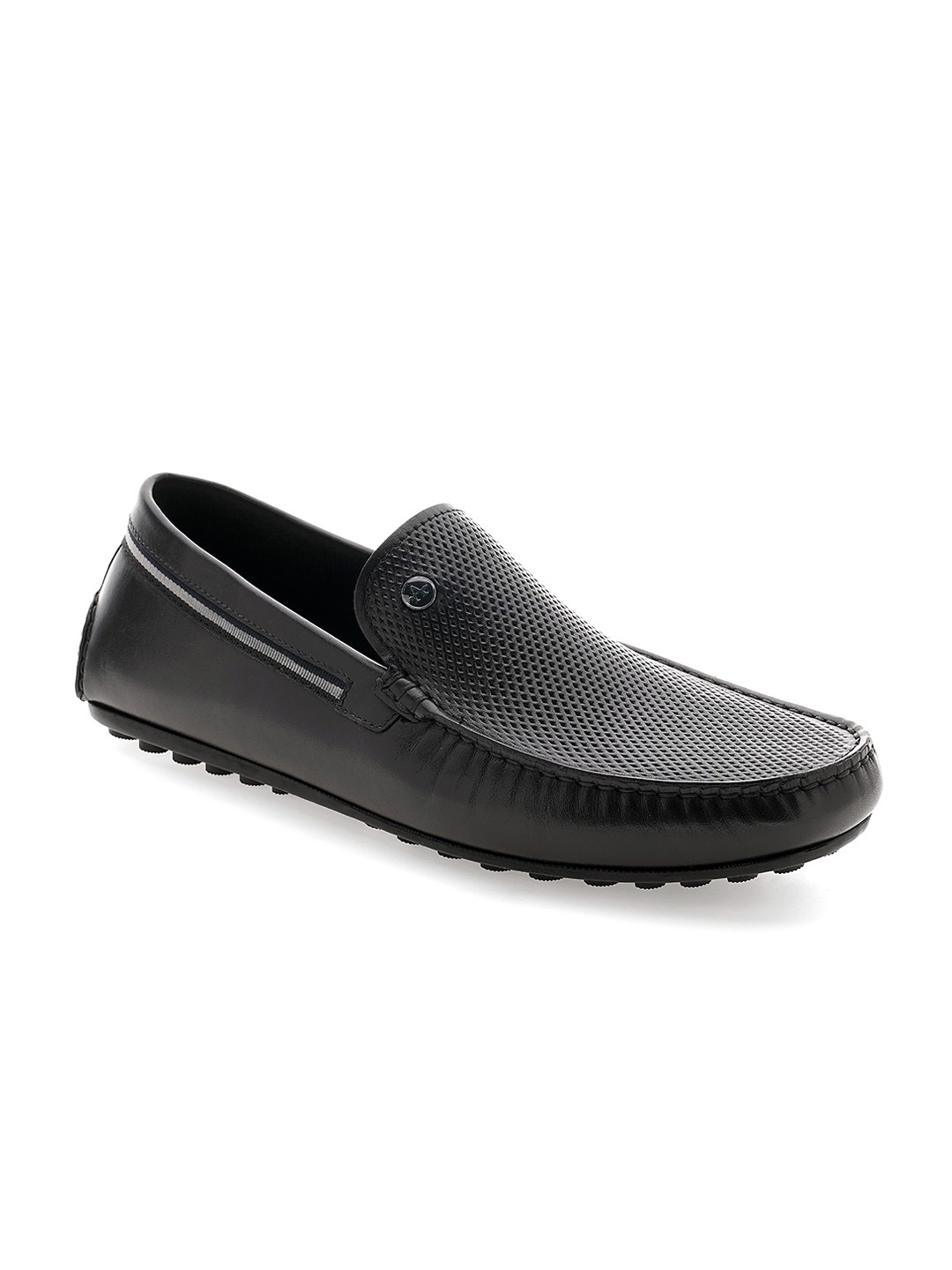 

Arrow Men Textured Leather Driving Shoes, Black