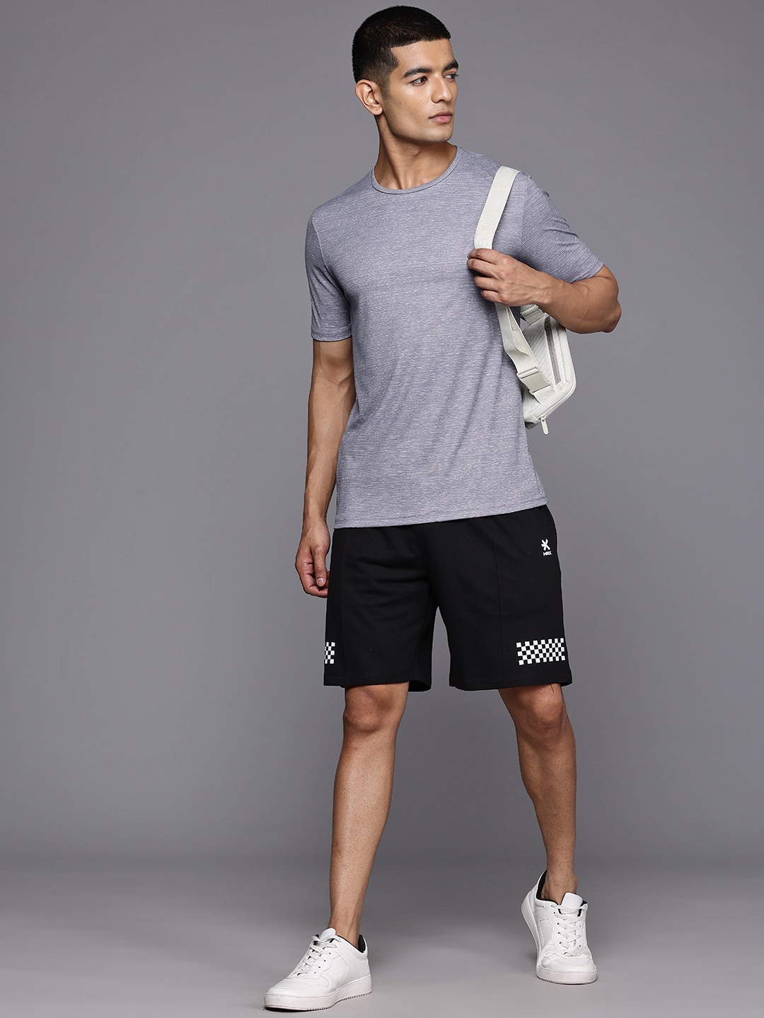 

HRX by Hrithik Roshan Men Checked Printed Shorts, Black