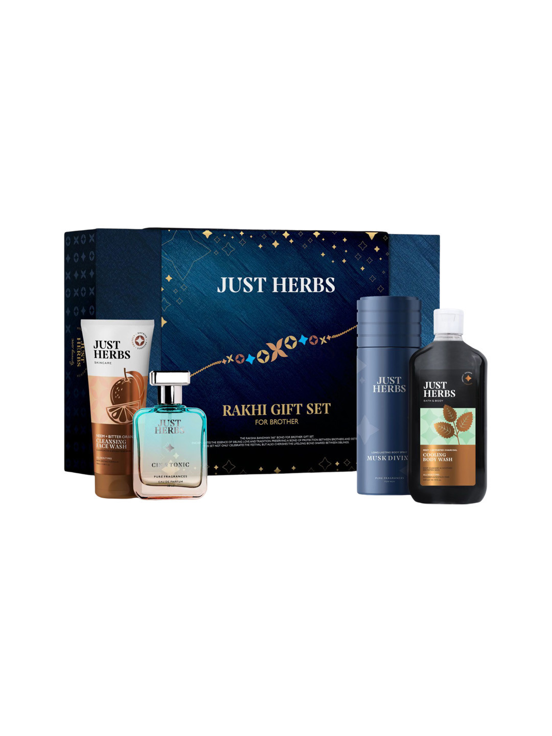 

Just Herbs Rakhi Gift Set for Brother, Blue