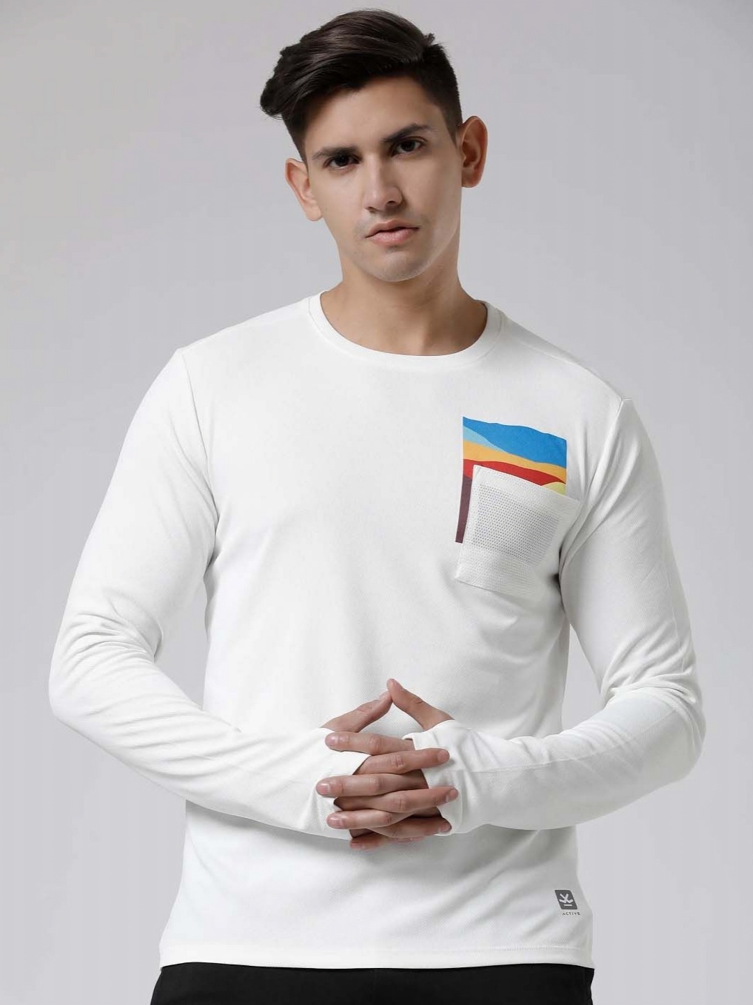 

WROGN Men Graphic Printed Round Neck Polyester Slim Fit T-Shirt, White