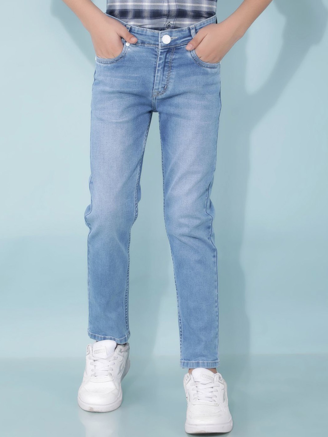 

Crimsoune Club Boys Slim Fit Light Fade Stretchable Jeans, Blue