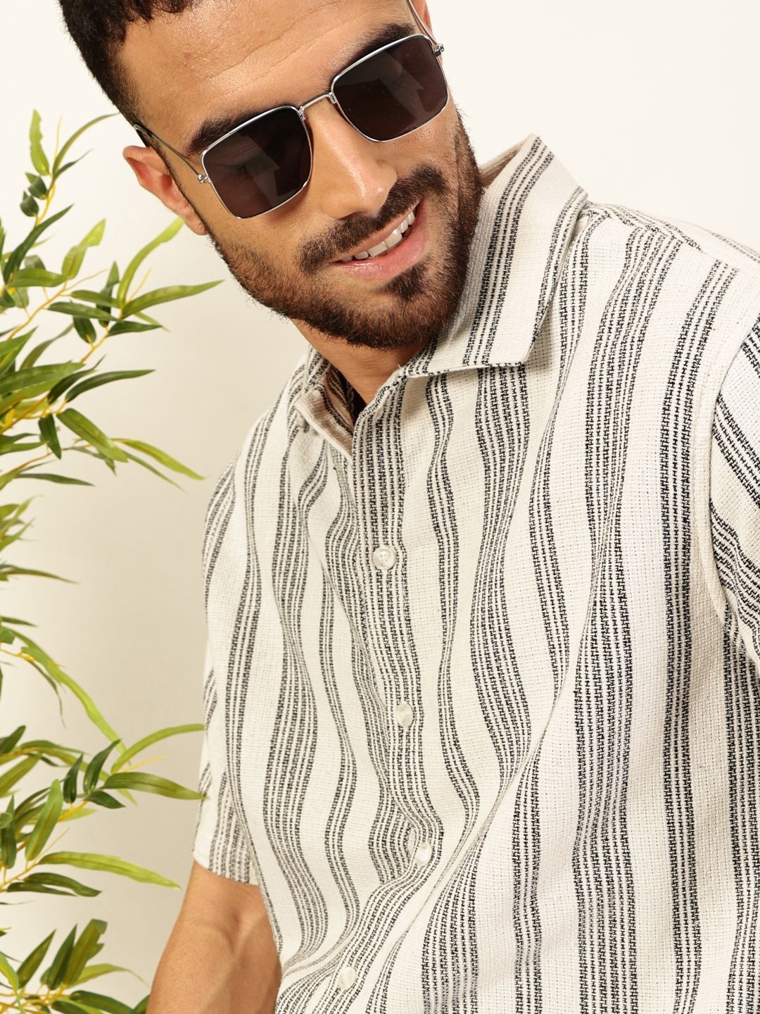 

Thomas Scott Premium Vertical Striped Casual Shirt, Off white