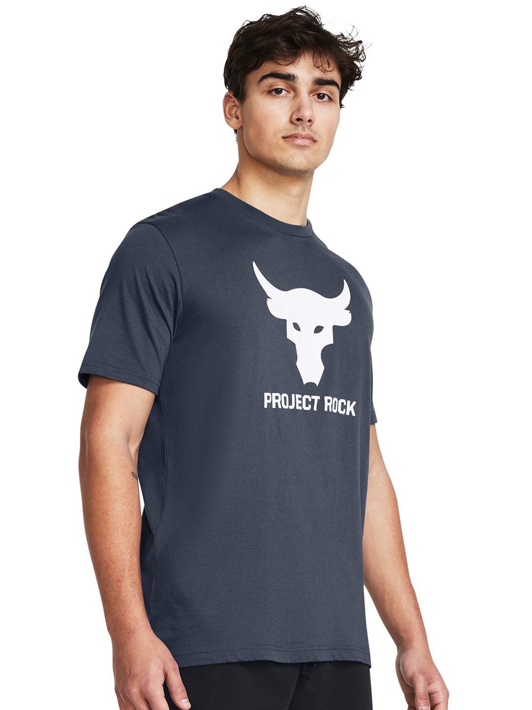 

UNDER ARMOUR Men Printed Round Neck Cotton Tshirt, Grey