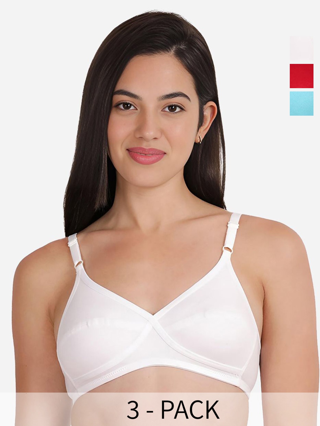 

Susie Women 2 Pcs Non-Wired Non Padded Medium Coverage Everyday Bra, Red