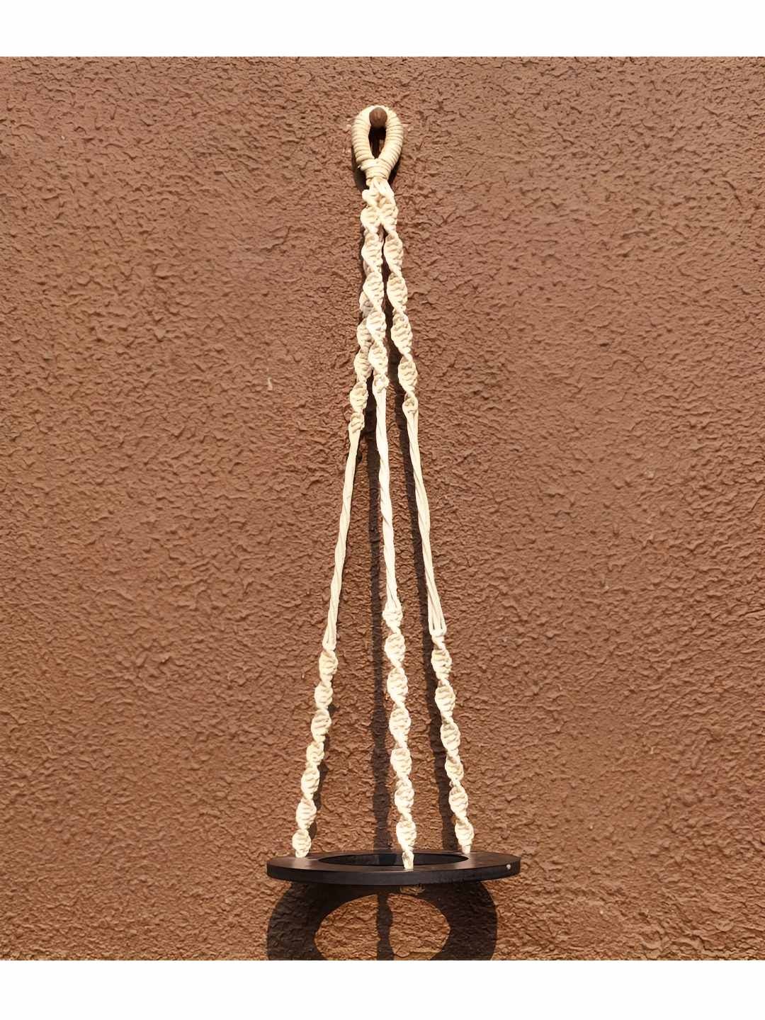 

VAH Kya Bat Hai !! White & Yellow Wooden Hanging Planter