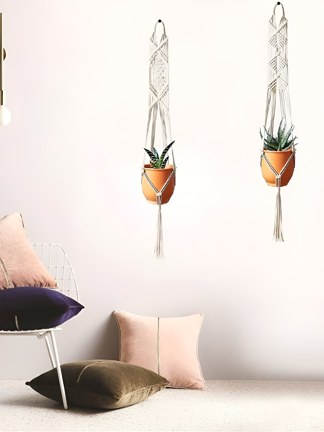 

VAH Kya Bat Hai !! White & Brown 2 Pieces Wooden Hanging Planter