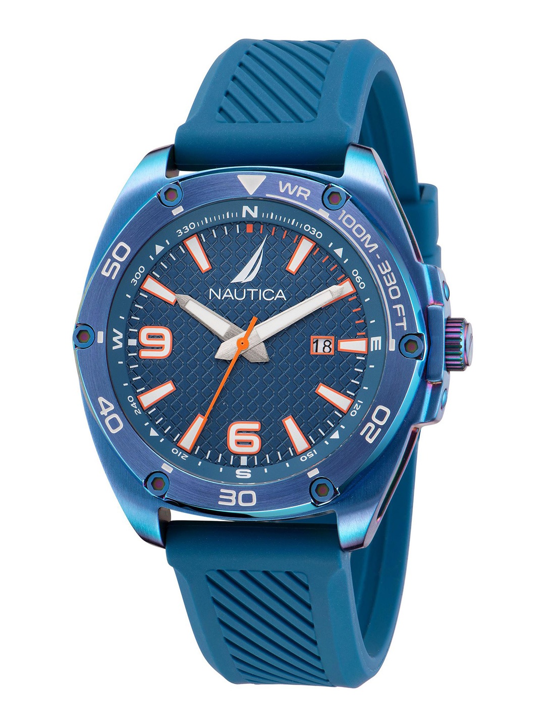 

Nautica Men Sporty Tin Can Bay Analogue Watch NAPTCF201, Blue