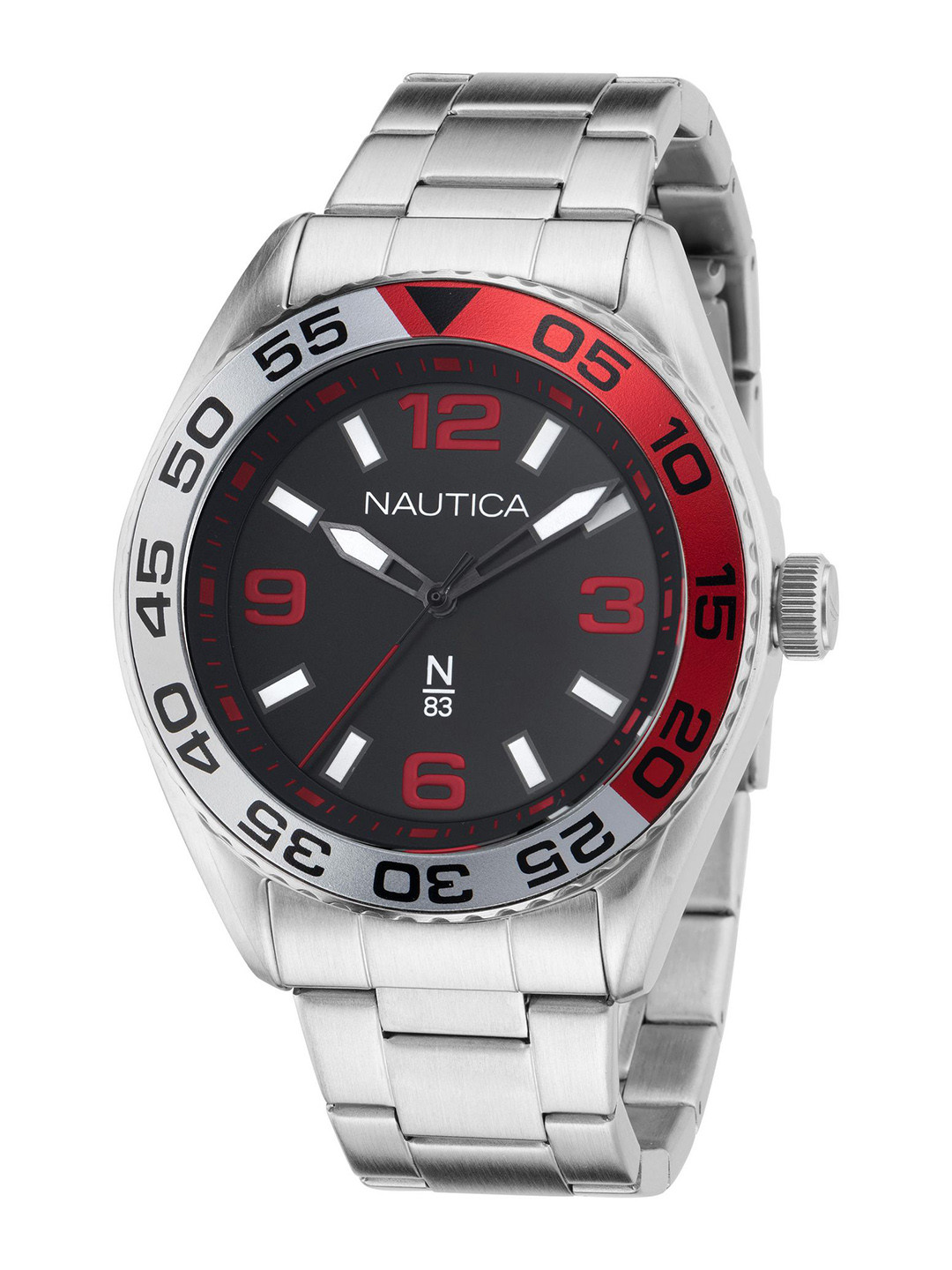 

Nautica Men N83 Sporty Finn World Bracelet Style Straps Analogue Watch NAPFWS306, Black