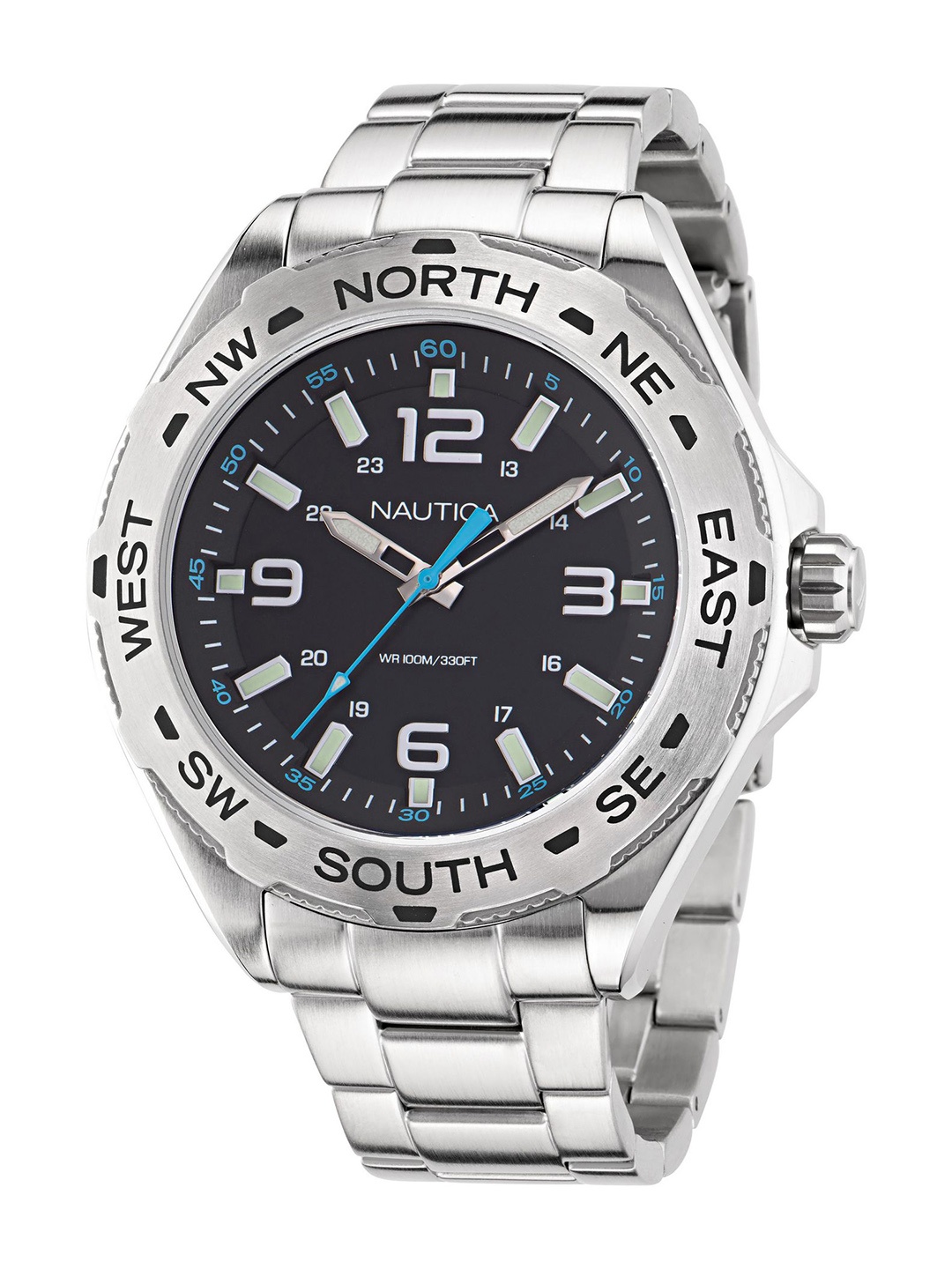 

Nautica Men Sporty Clearwater Beach Bracelet Style Straps Analogue Watch NAPCWS301, Black