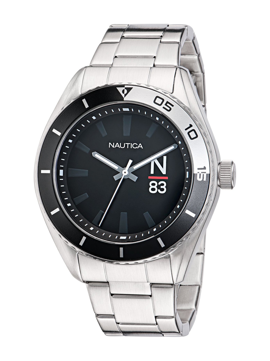 

Nautica Men N83 Sporty Finn World Bracelet Style Straps Analogue Watch NAPFWF309, Black