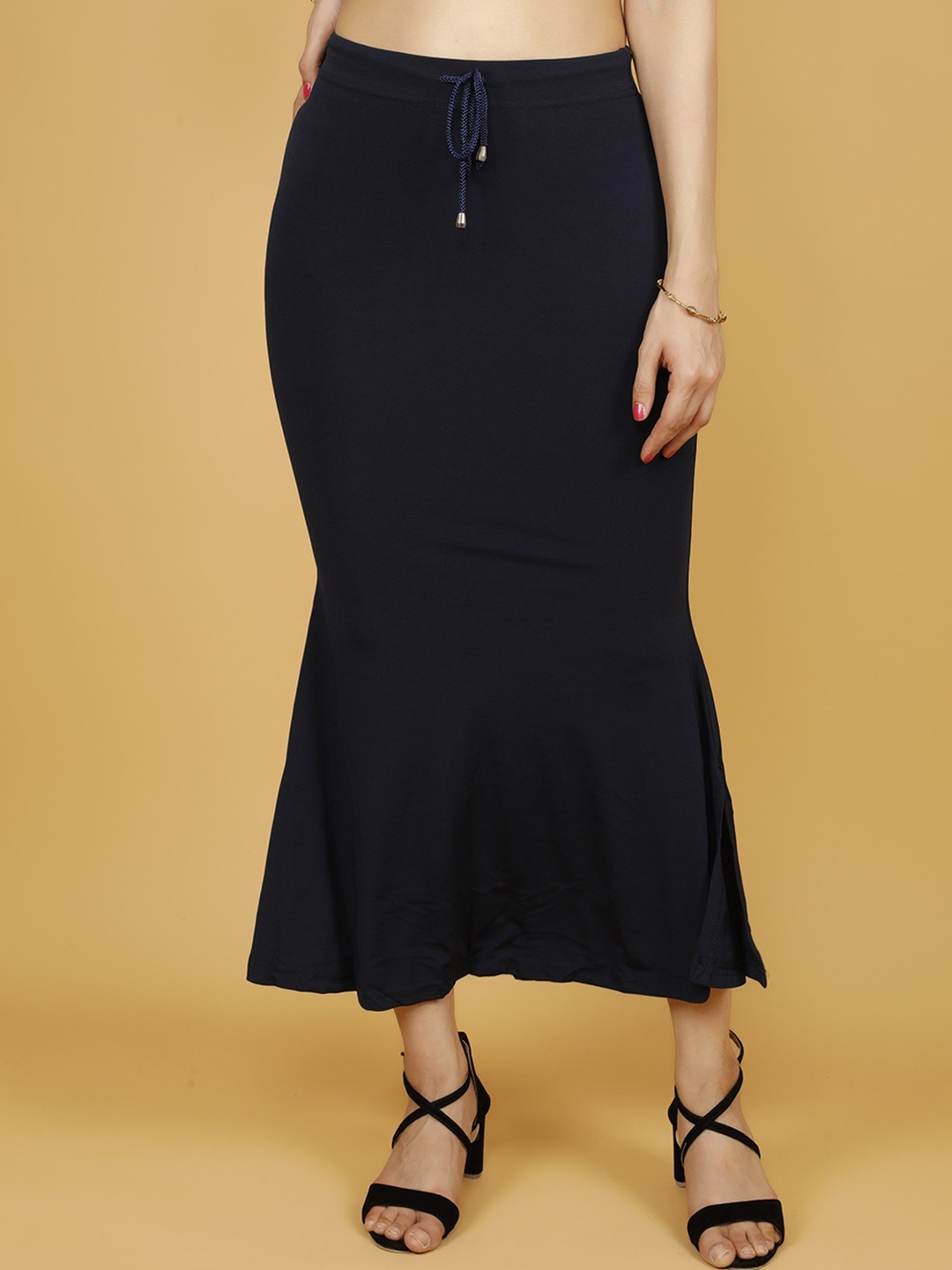 

Hill Islands Women Mermaid Fit Saree Shapewear, Navy blue